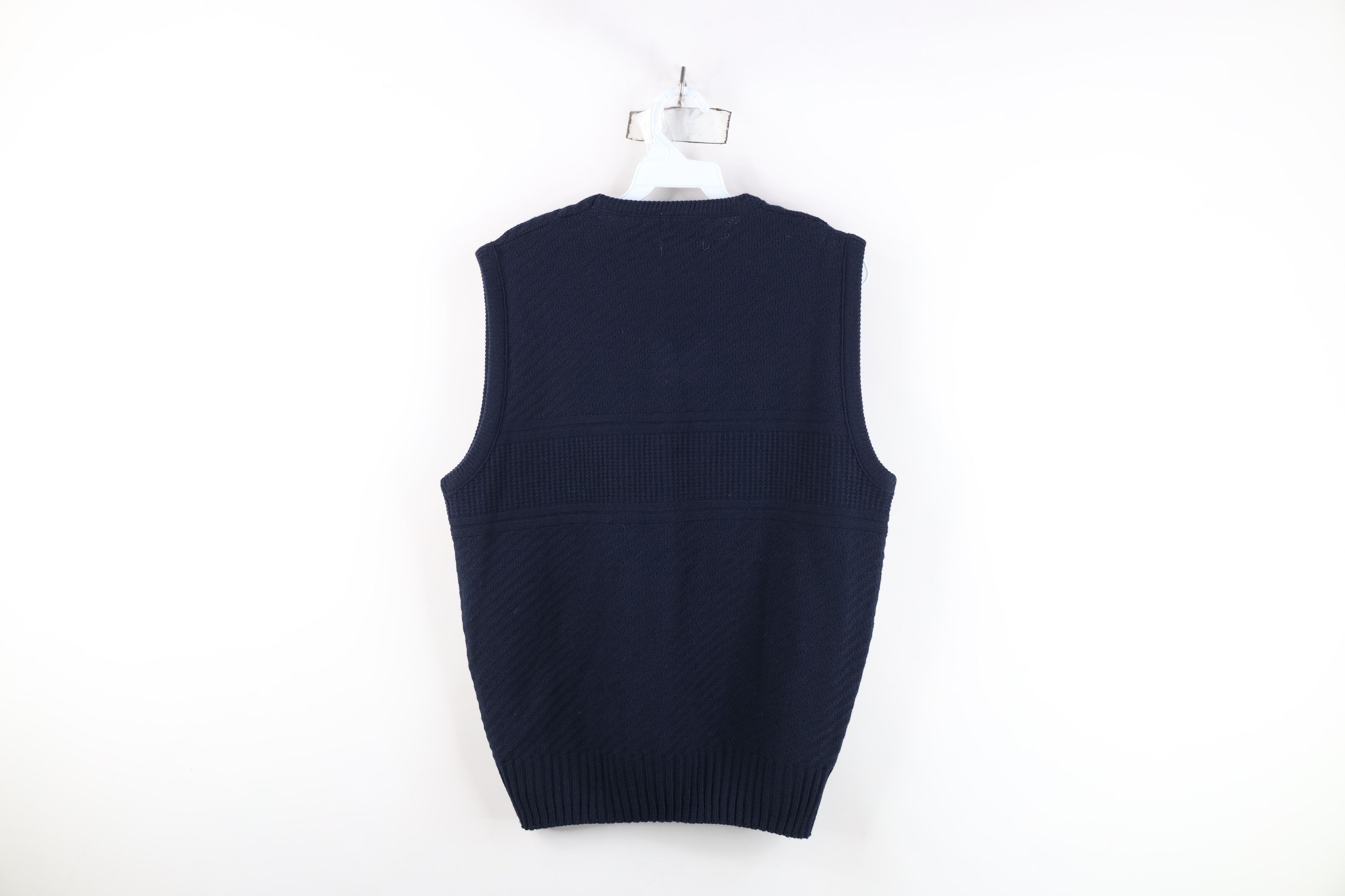 Vintage Vintage 70s Streetwear Ribbed Knit Sweater Vest Blue USA Size US L / EU 52-54 / 3 - 7 Thumbnail
