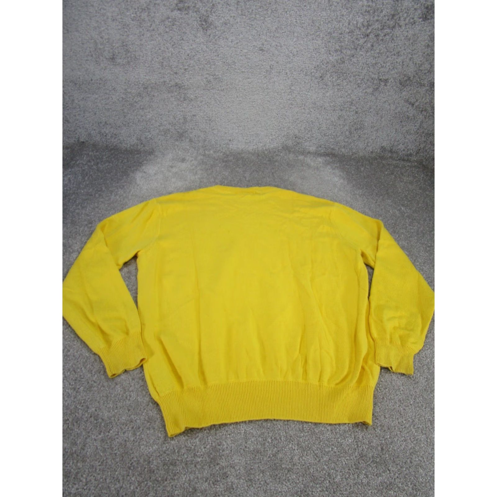 Faconnable Façonnable Sweater Men Small Yellow Cotton Knit Crew Pullover - Stain - Casual Shirt? Size US S / EU 44-46 / 1 - 4 Thumbnail