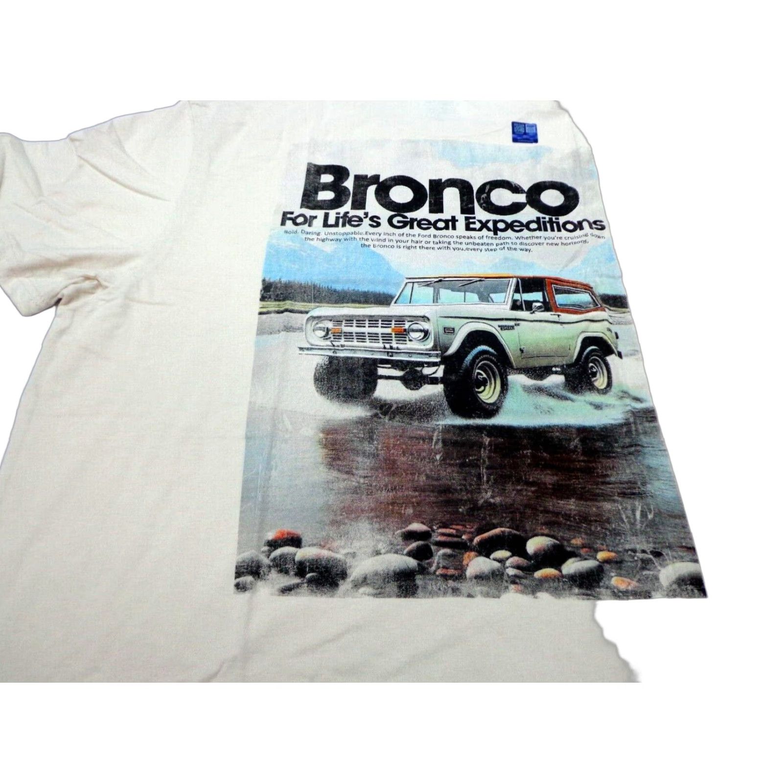 Ford FORD Bronco Shirt Mens XL Beige Graphic Band Screen Print T-Shirt Modern Novelty Vintage Look Size US XL / EU 56 / 4 - 1 Thumbnail