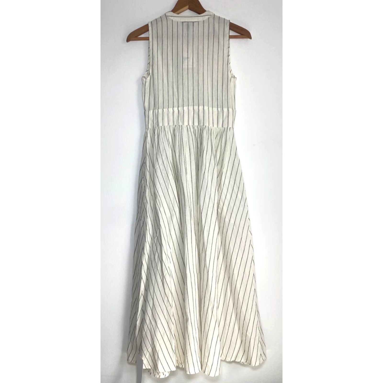 Vintage Nobody's Child Starlight Midi Dress Sleeveless Cream Pinstripe NWT US 0 Women/Adult Slender A-Line Pockets V-Neck Casual Midi Dress Size XS / US 0-2 / IT 36-38 - 5 Thumbnail