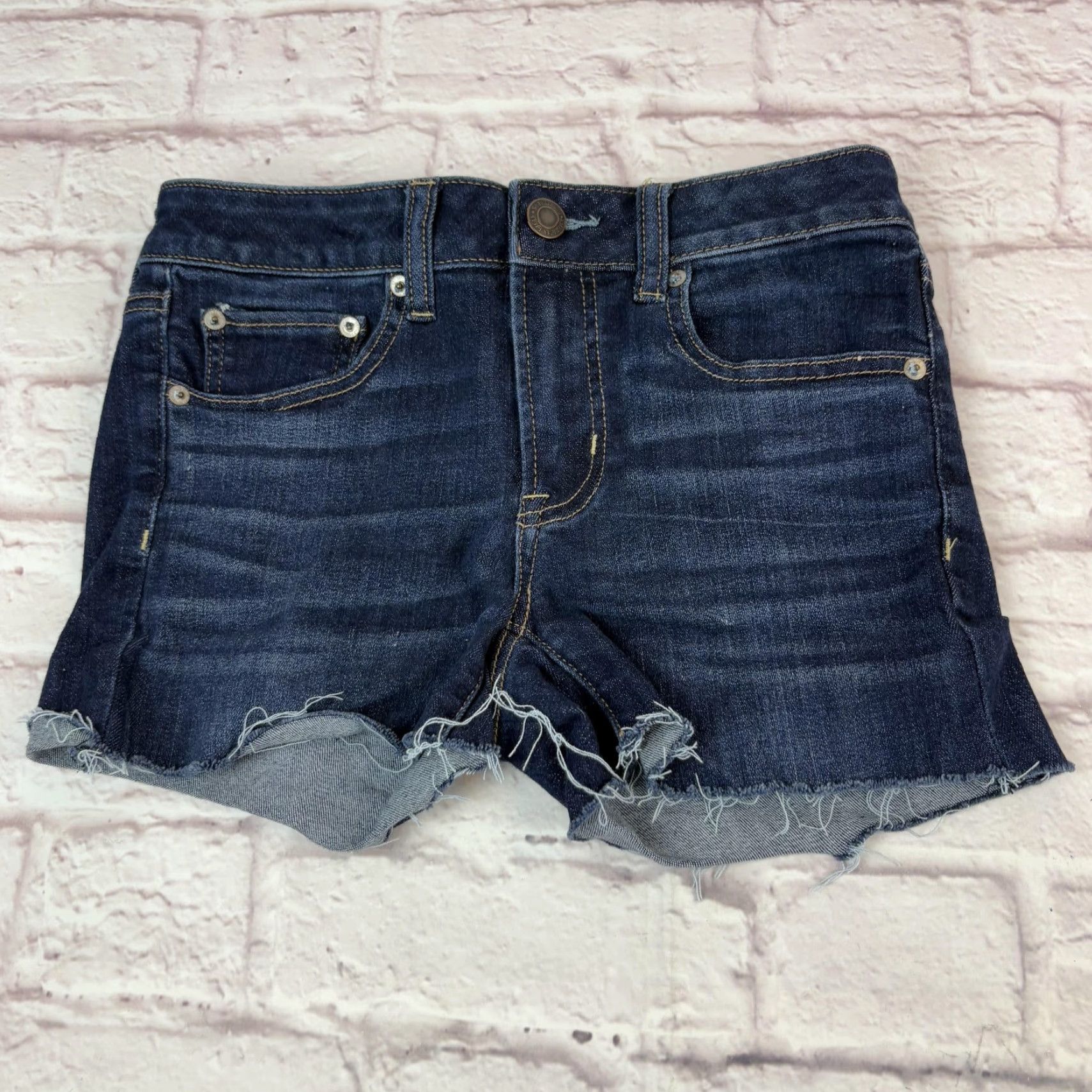 American Eagle Outfitters American Eagle Outfitters Shorts Womens 6 Blue Denim Cutoff Raw Hem Stretch Size 28" / US 6 / IT 42 - 2 Thumbnail