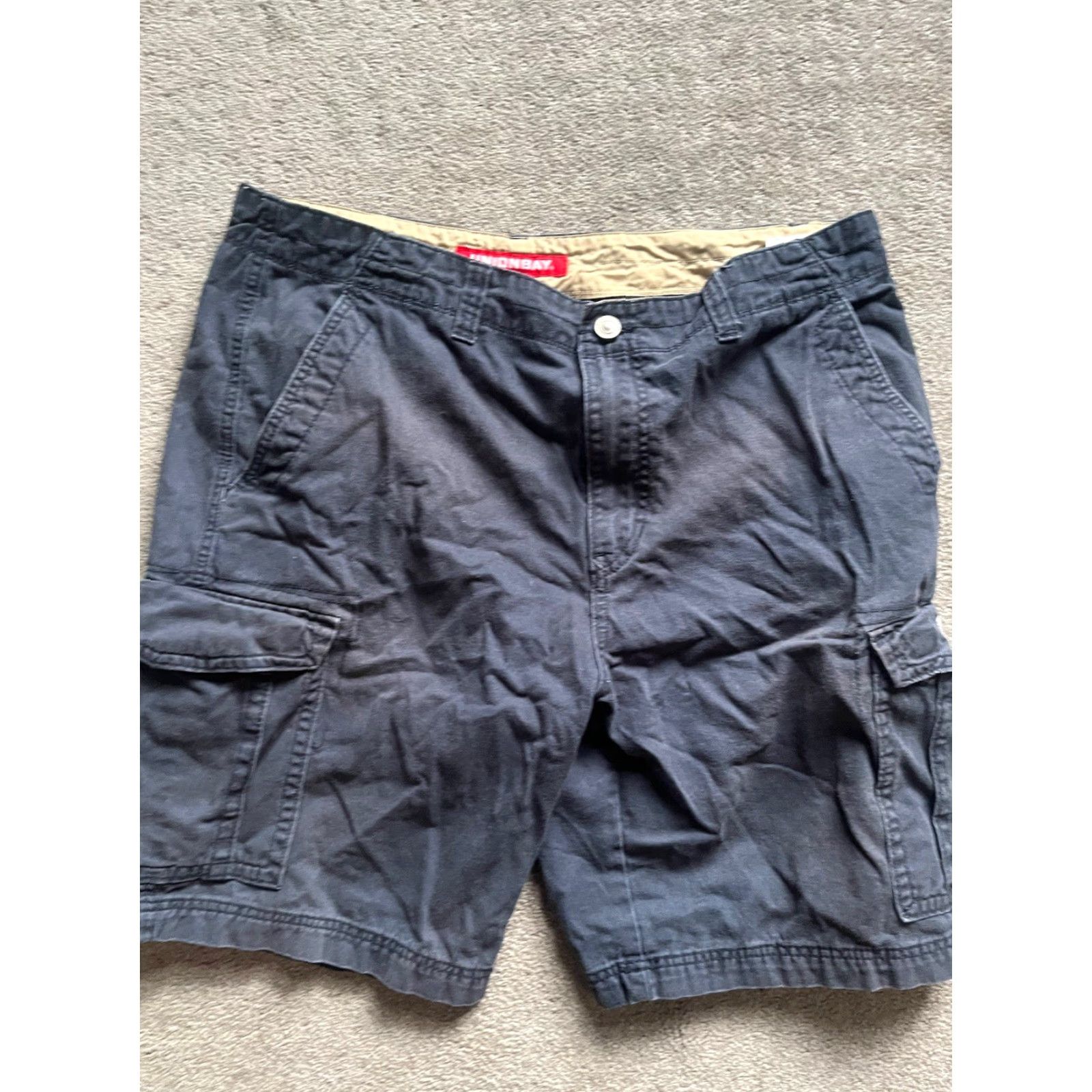 Vintage UNIONBAY Men 38 Cargo Shorts Navy Blue Stretch Flat Front Casual Heavy Size US 38 / EU 54 - 2 Thumbnail