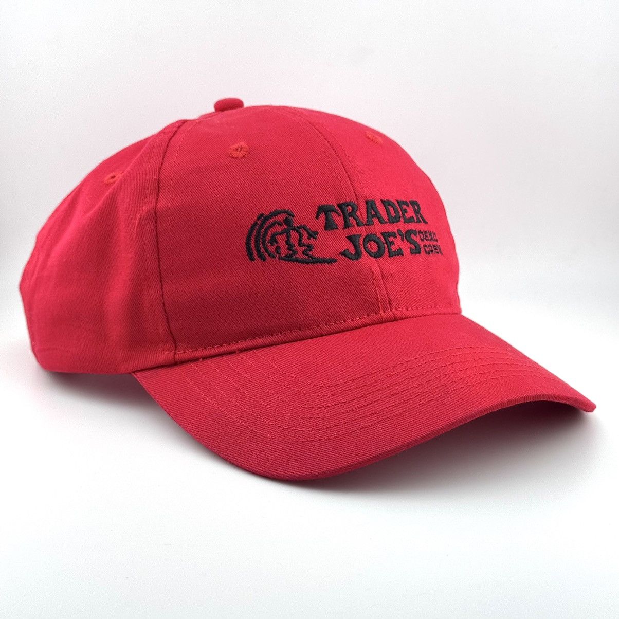 Vintage Vtg Trader Joes Demo Crew Employee Red Velcro Strapback Hat Size ONE SIZE - 2 Thumbnail