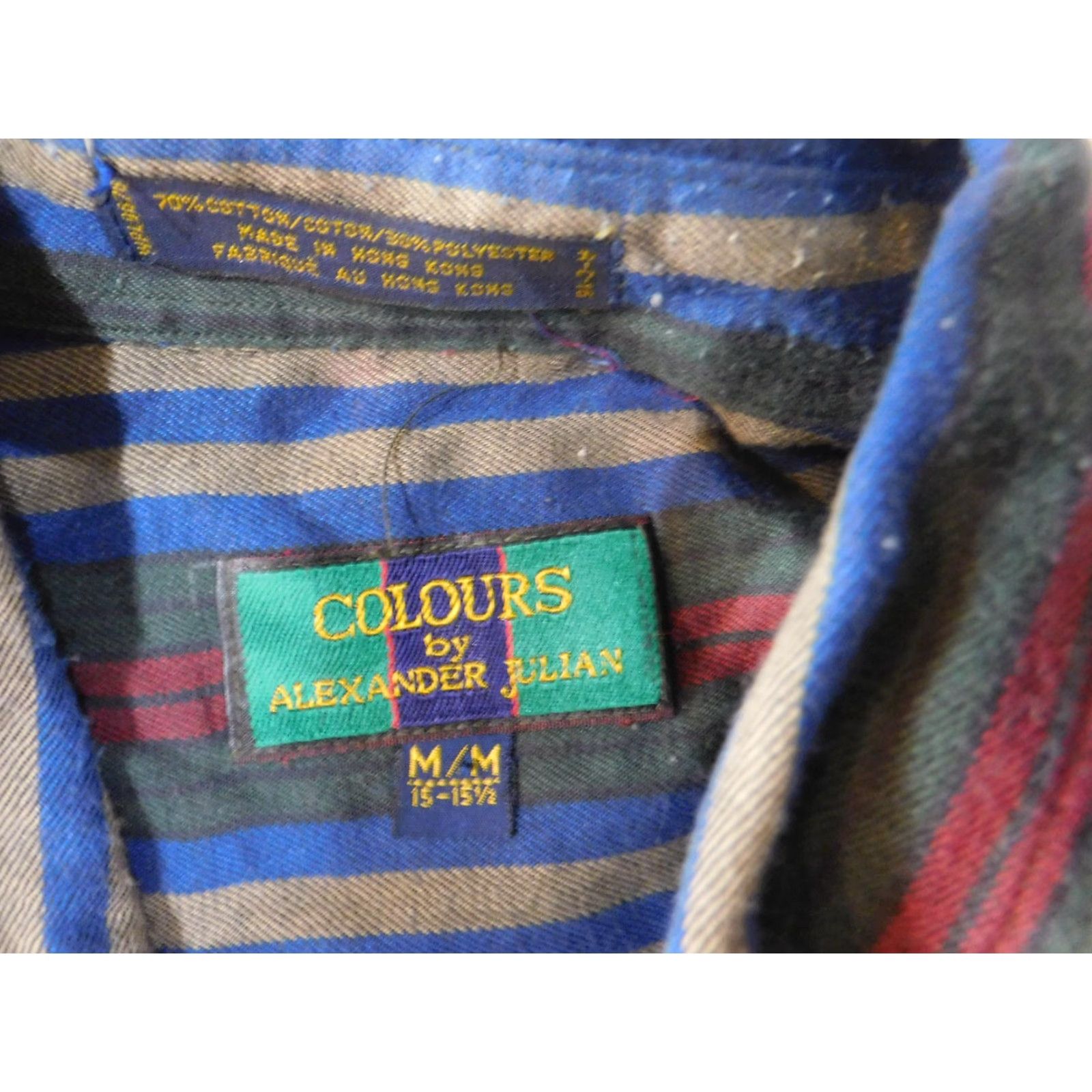 Alexander Julian Alexander Julian Shirt Mens Medium Blue Striped Button-Up Vintage (No) Size US M / EU 48-50 / 2 - 5 Thumbnail