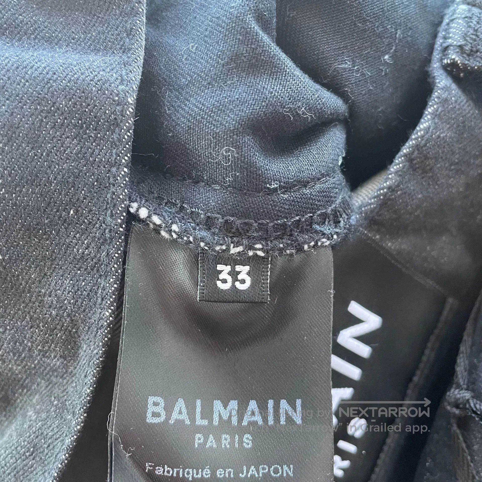 Balmain Balmain Black-Green Distressed Jeans. Size US 33 - 7 Thumbnail