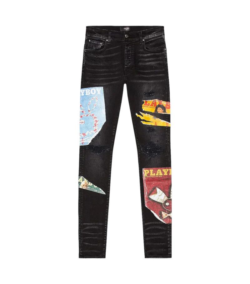 Amiri o1gr1nt1124 Playboy Magazine Jeans in Aged Black Size US 32 / EU 48 - 1 Thumbnail
