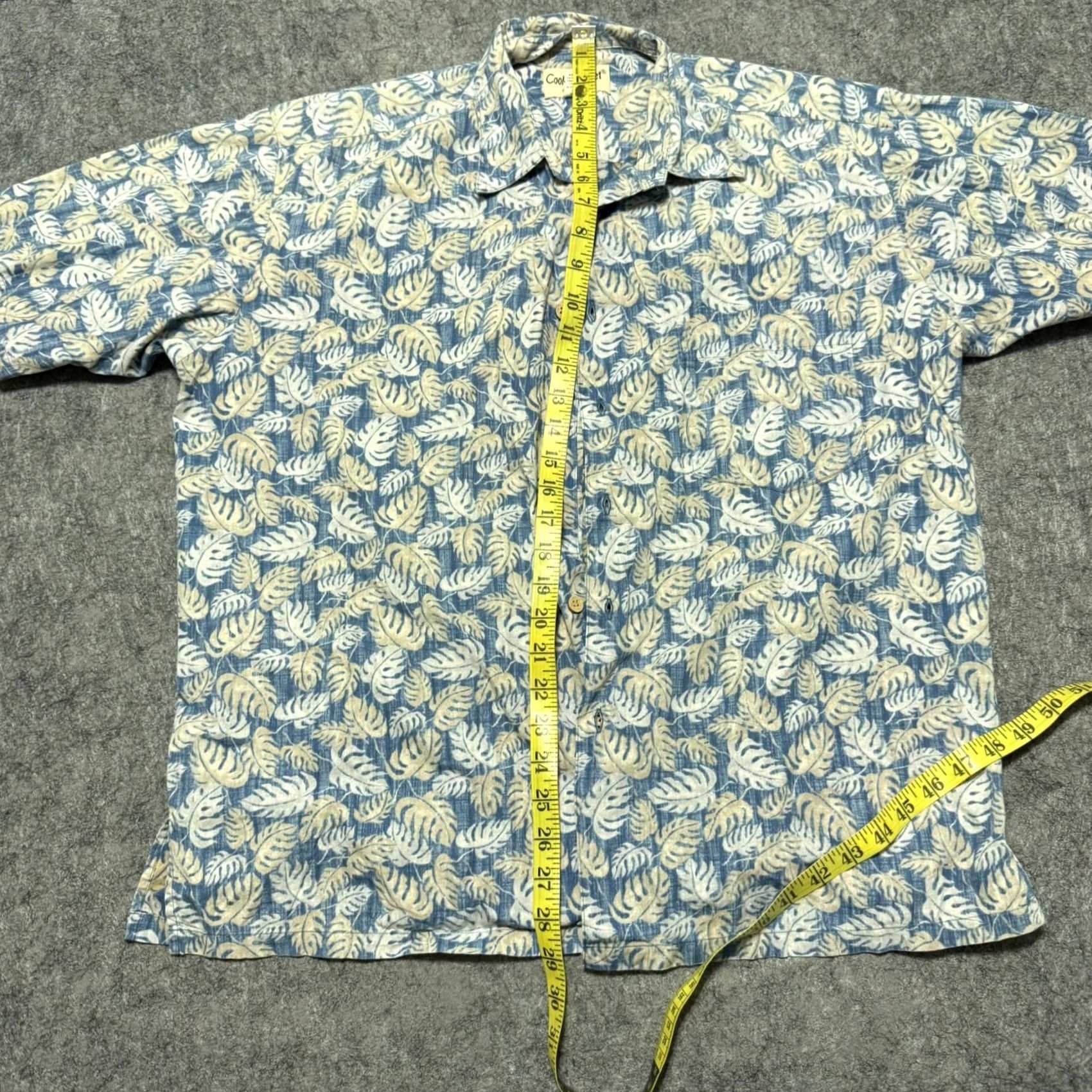Vintage Cooke Street Shirt Mens L Blue Hawaiian Reversible Floral Leaf Print Button-Up Size US L / EU 52-54 / 3 - 2 Thumbnail