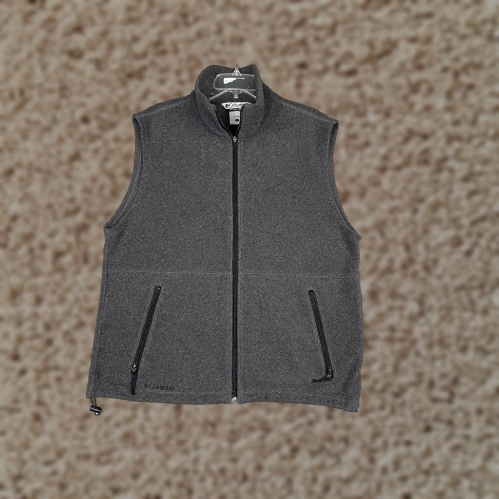 Vintage Columbia Vest Mens Large Gray Full Zip Pockets Fleece Outdoor Hiking Warm Lightweight Size US L / EU 52-54 / 3 - 1 Thumbnail