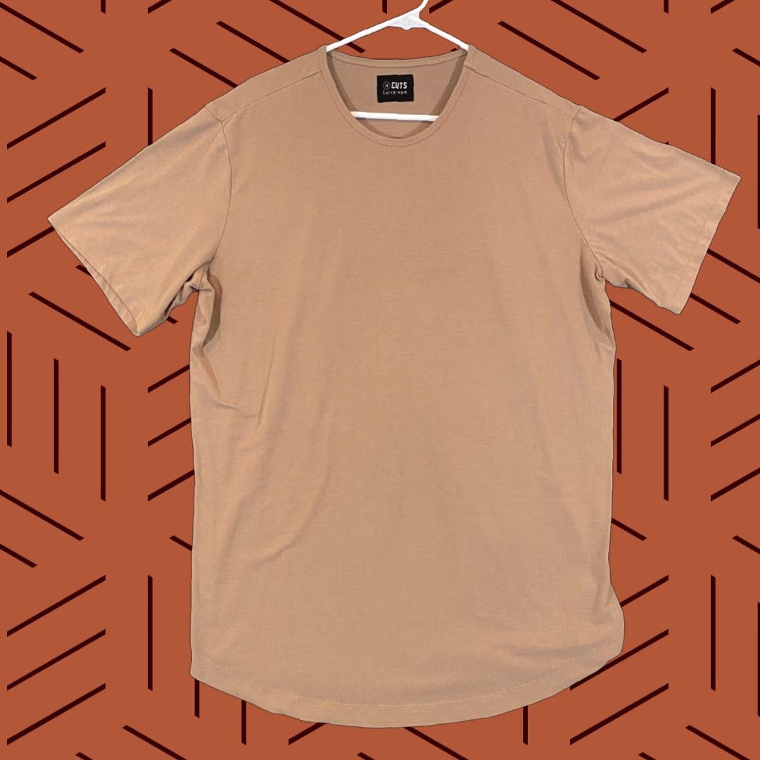 Cuts Cuts Shirt Mens 2XL Brown Blue Short Sleeve T-Shirt Casual Drop Curve-Hem Logo Top Size US XXL / EU 58 / 5 - 1 Thumbnail