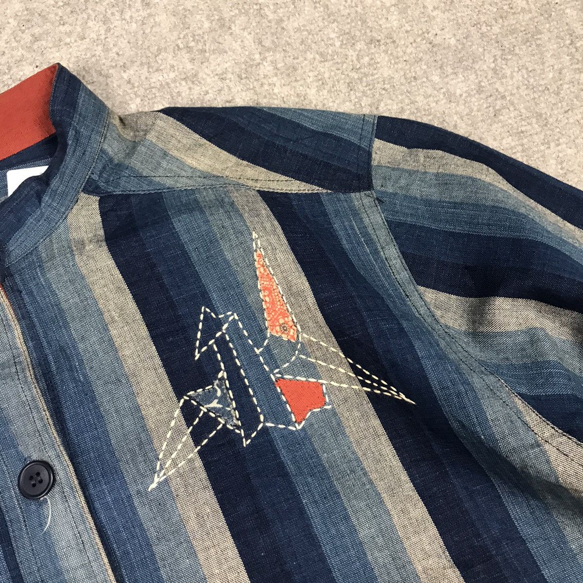 Indigo × Japanese Brand JAPAN INDIGO STRIPE DESIGN BUTTON JACKET Size US M / EU 48-50 / 2 - 6 Thumbnail