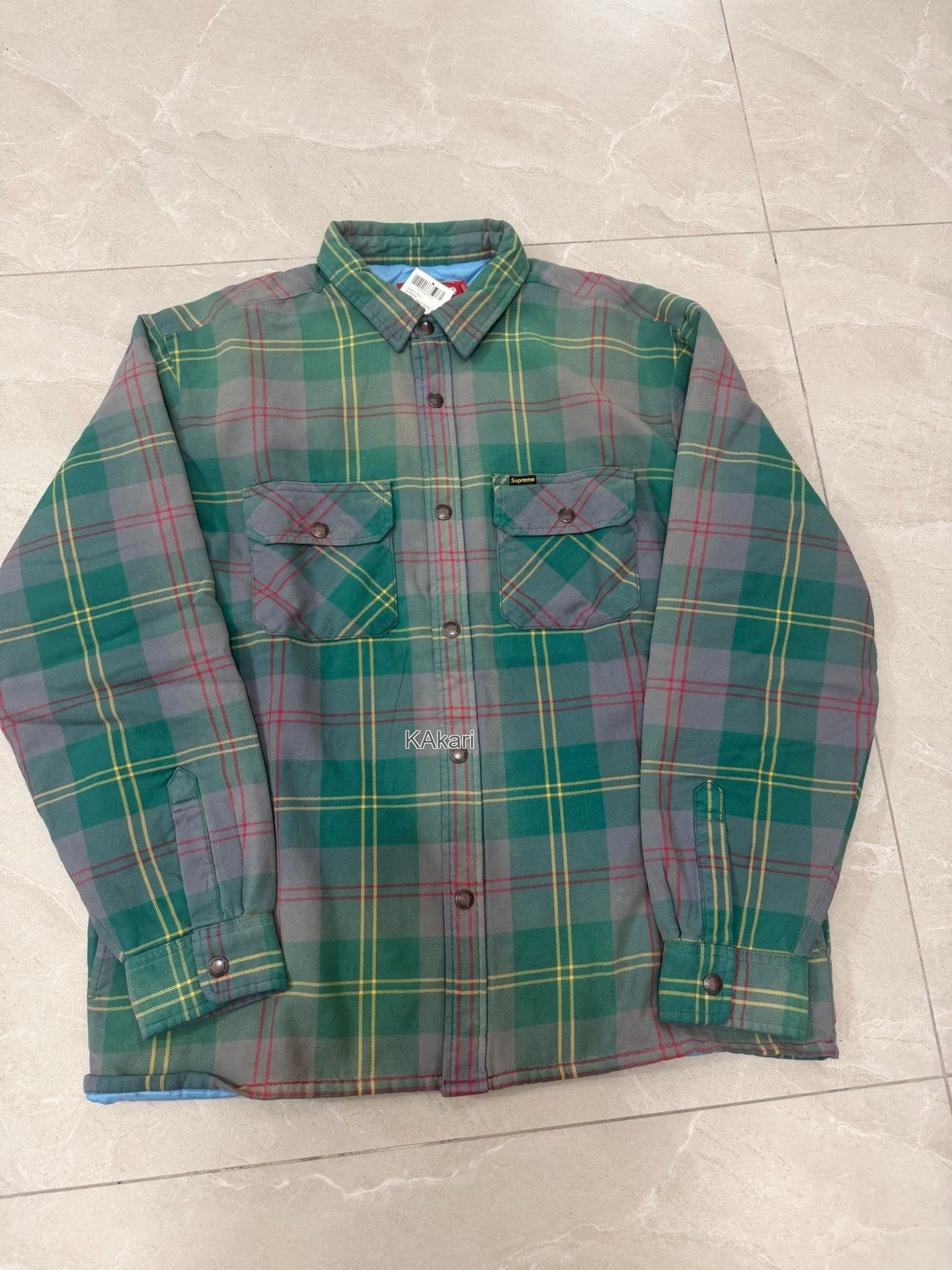 Supreme Supreme Arc Logo Quilted Flannel Shirt | Grailed