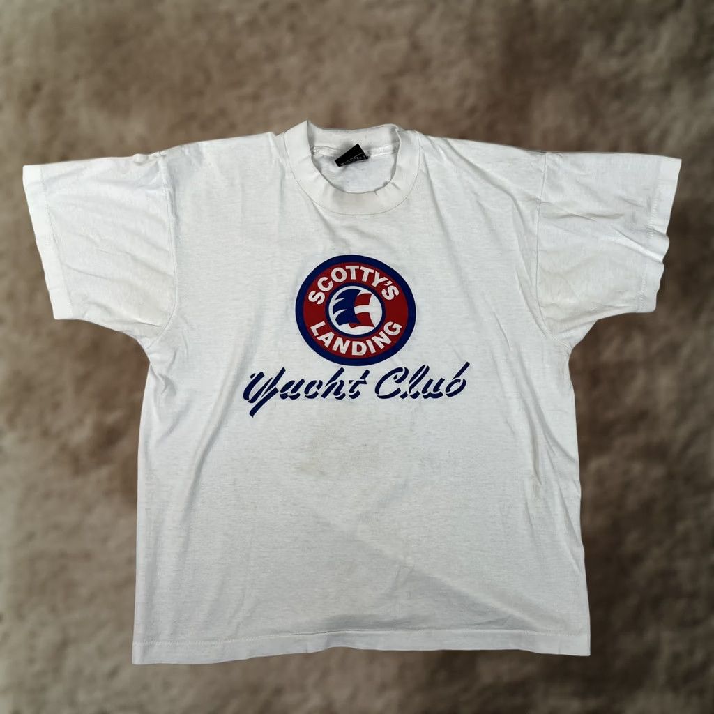 Vintage Vintage Screen Stars Best Scotty'S Landing Yacht Club Shirt Mens M/L White Size US M / EU 48-50 / 2 - 1 Thumbnail