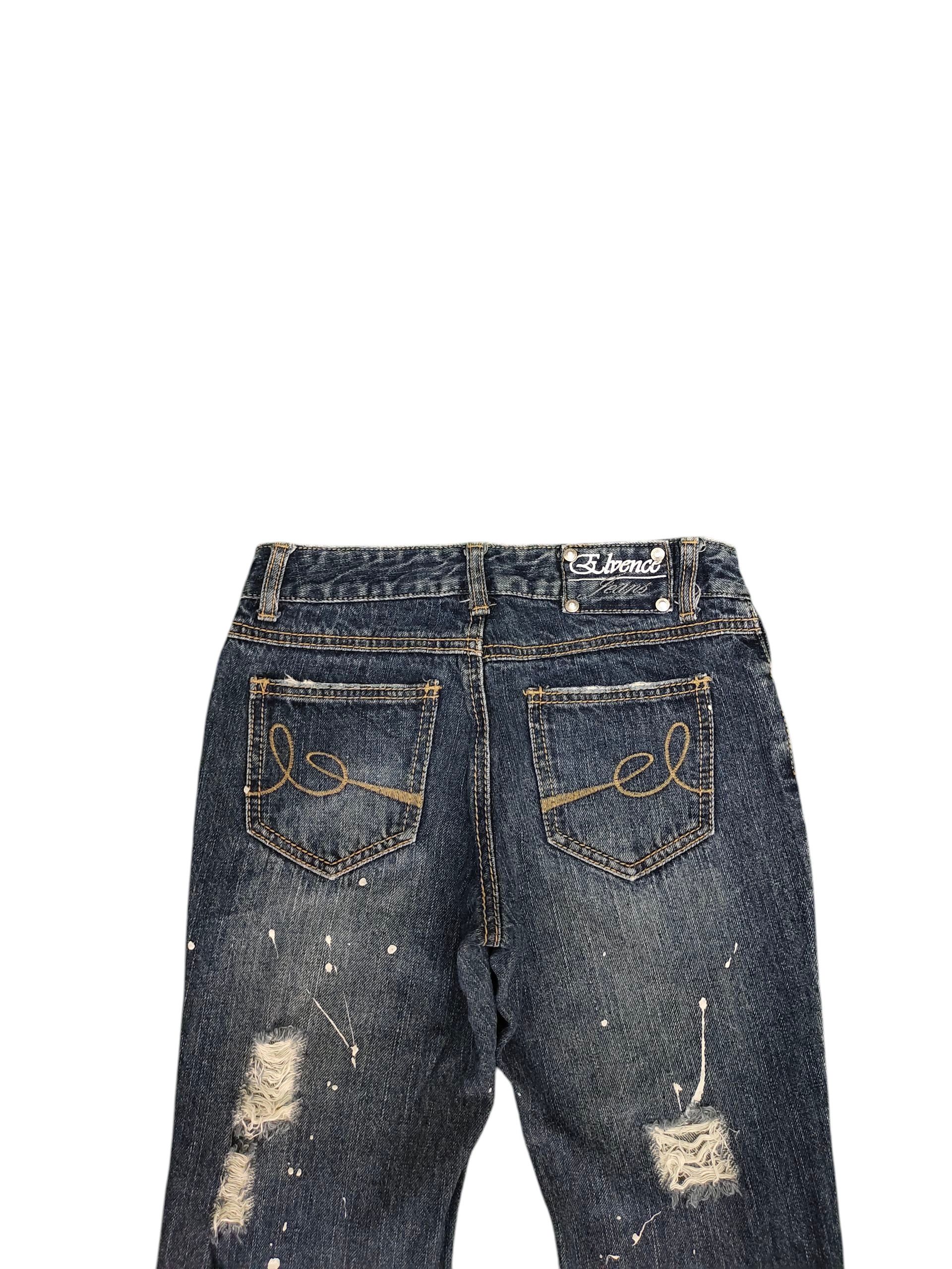 Flare Jeans Elvence Painted Distress Denim Bootcut Low Rise