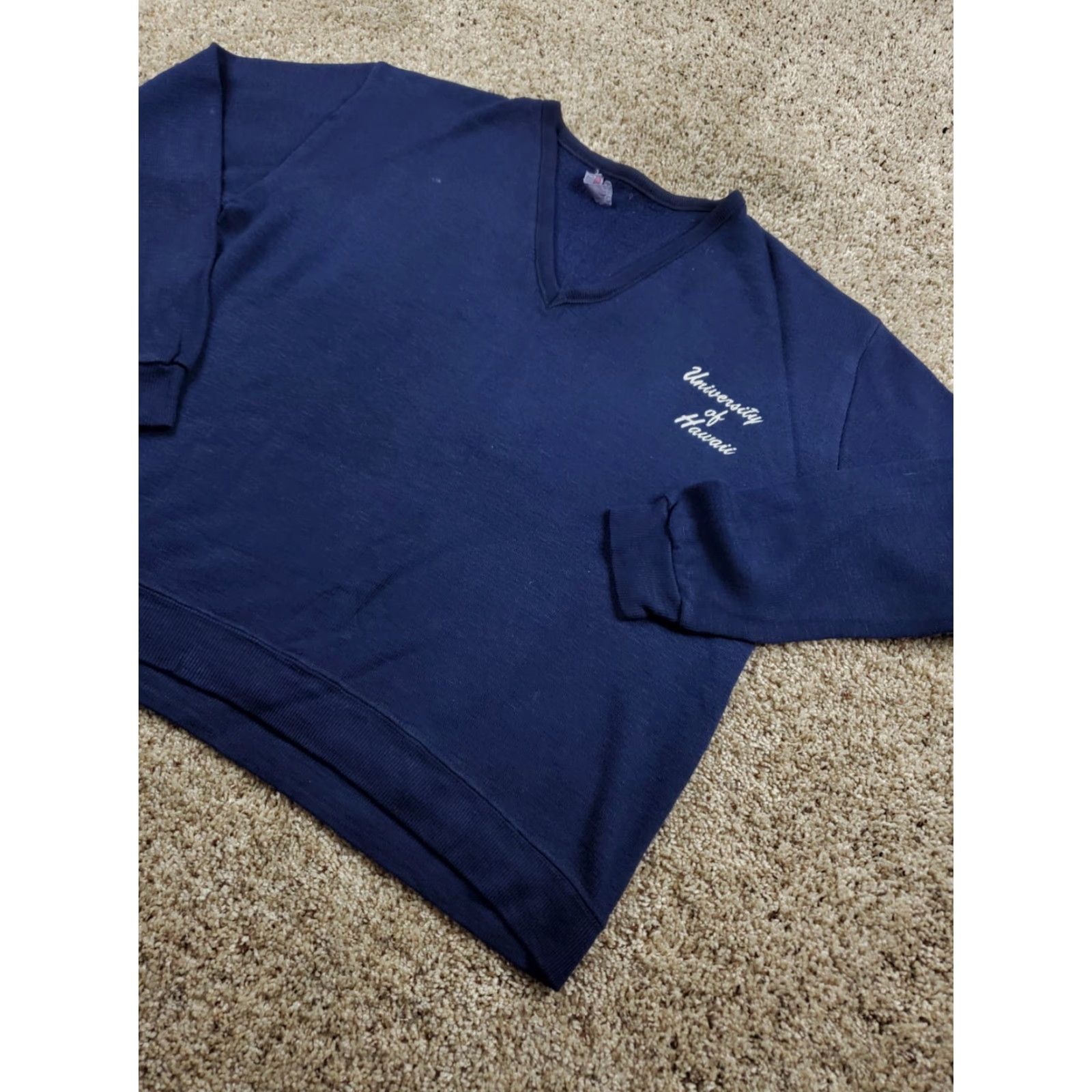 Vintage VINTAGE 60s University Of Hawaii Sweater XL Adults Blue V-Neck Doran Casuals Size US XL / EU 56 / 4 - 2 Thumbnail