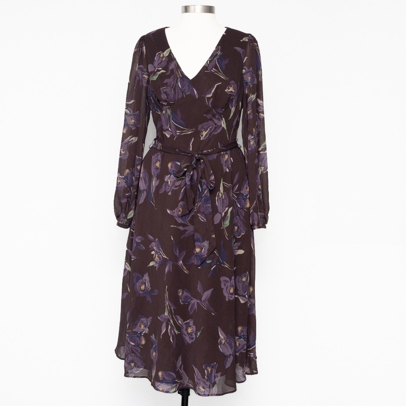 Lauren Ralph Lauren Lauen Ralph Lauren. Floral Belted Crinkle Georgette Dress Size XL / US 12-14 / IT 48-50 - 1 Thumbnail