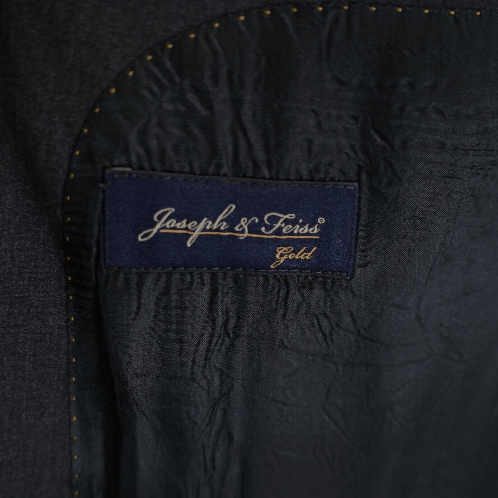 Joseph & Feiss Joseph & Feiss Gold Wool Gray 2 Button Suit Jacket 42L Tagge Size 42L - 8 Thumbnail
