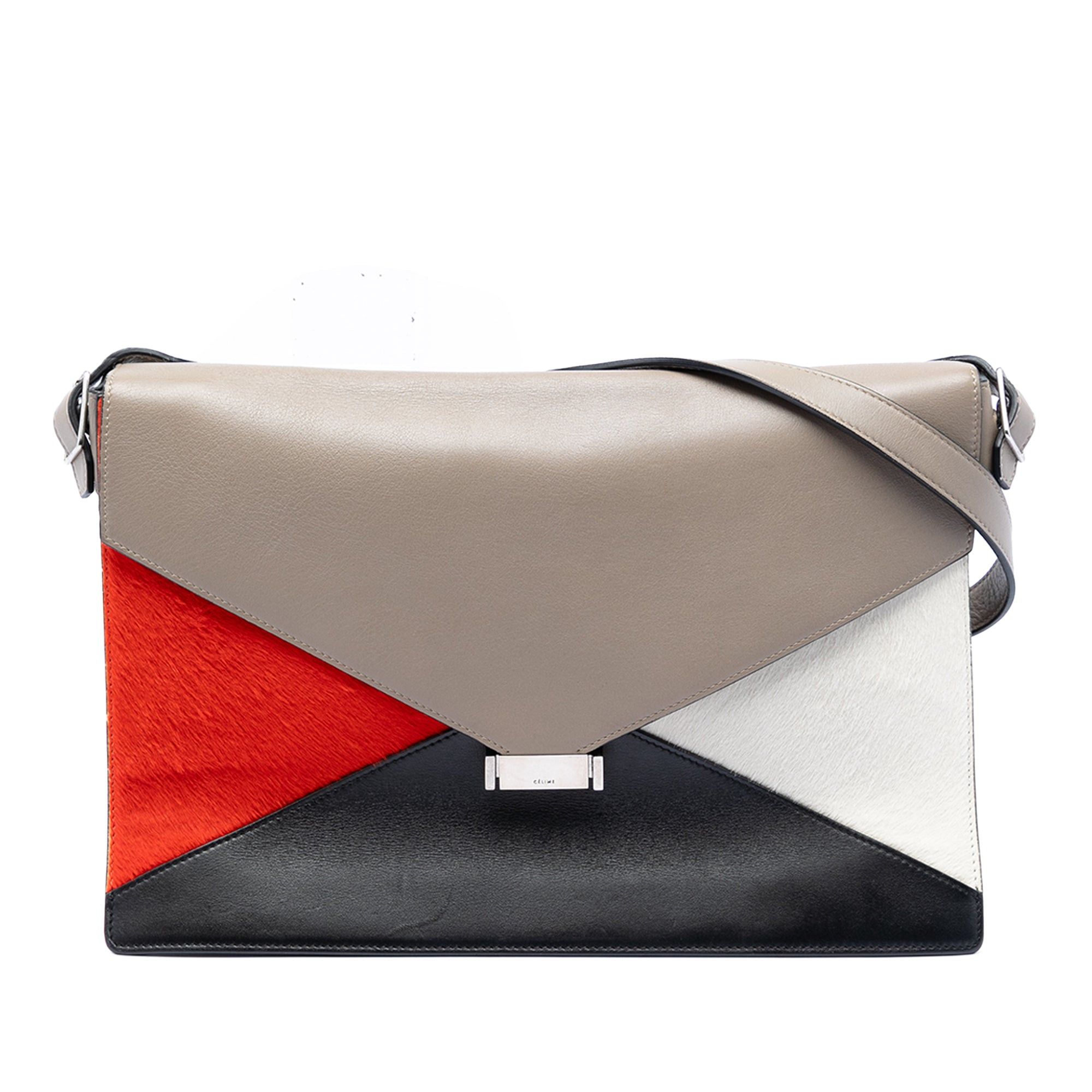 Celine Multicolor Leather and Pony Hair Diamond Shoulder Bag Size ONE SIZE - 1 Thumbnail