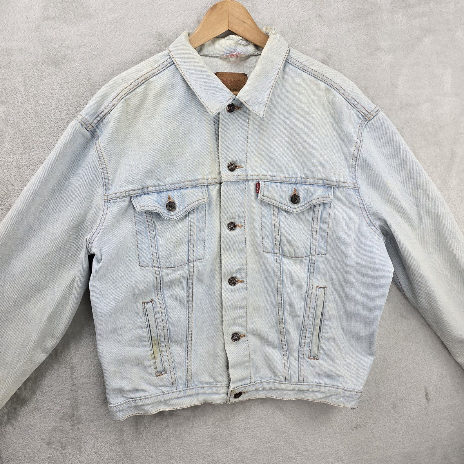 Levi's Vintage Levis Denim Trucker Jacket Large 70506-0217 Thrashed Size US L / EU 52-54 / 3 - 2 Thumbnail