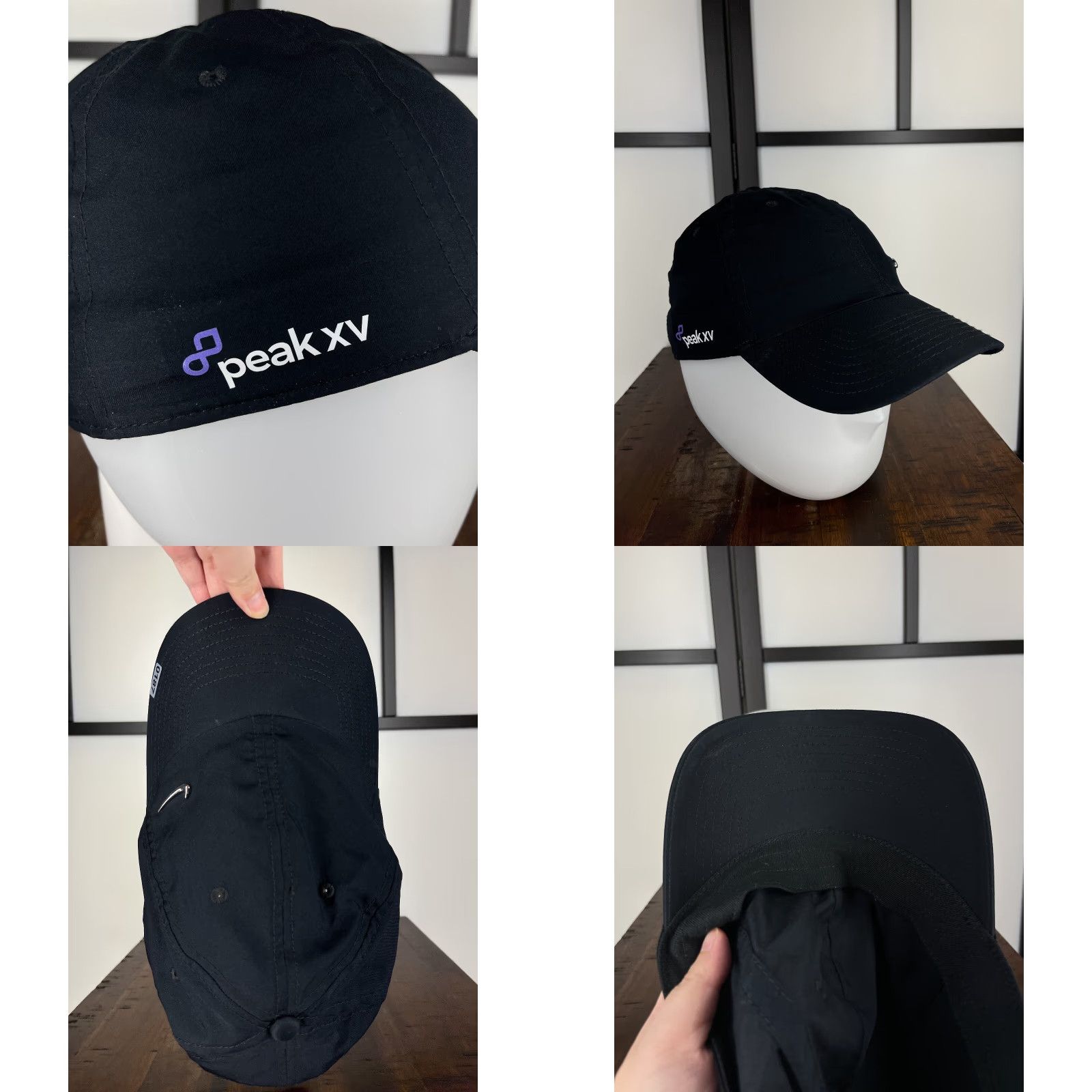 Nike Nike Hat Cap Strap Back Adult Black Extra Large Dri-Fit Metal Logo Club Peak XV Size ONE SIZE - 8 Thumbnail