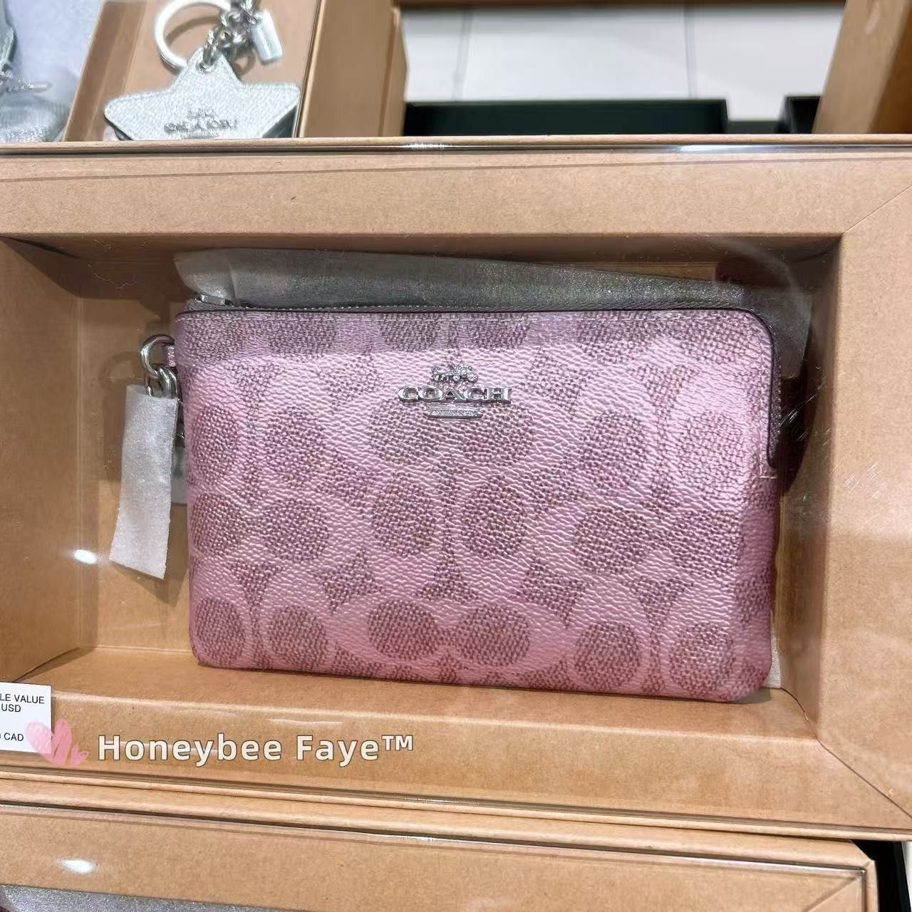 Coach Boxed Corner Zip Wristlet In Signature Canvas With Charms Size ONE SIZE - 1 Thumbnail