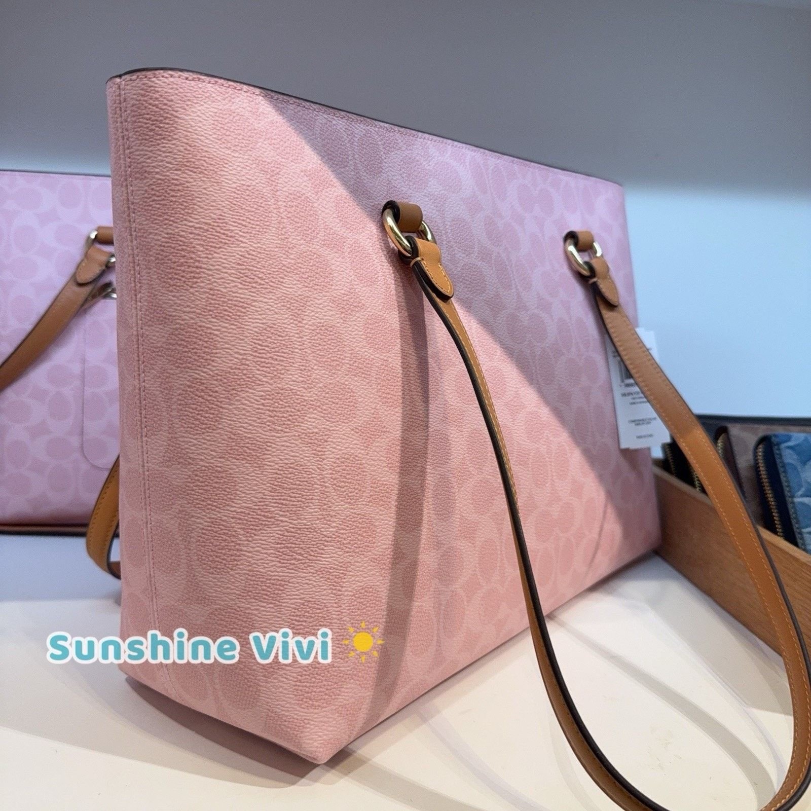 Coach NWT COACH CEA21 Station Tote Bag Leather Gold Powder Pink Size ONE SIZE - 5 Thumbnail