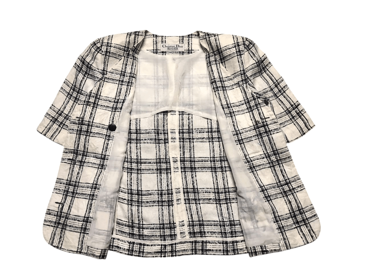 Christian Dior Monsieur × Dior Christian Dior Tartan No Collar Short Sleeve Coat Jacket Size M / US 6-8 / IT 42-44 - 3 Thumbnail