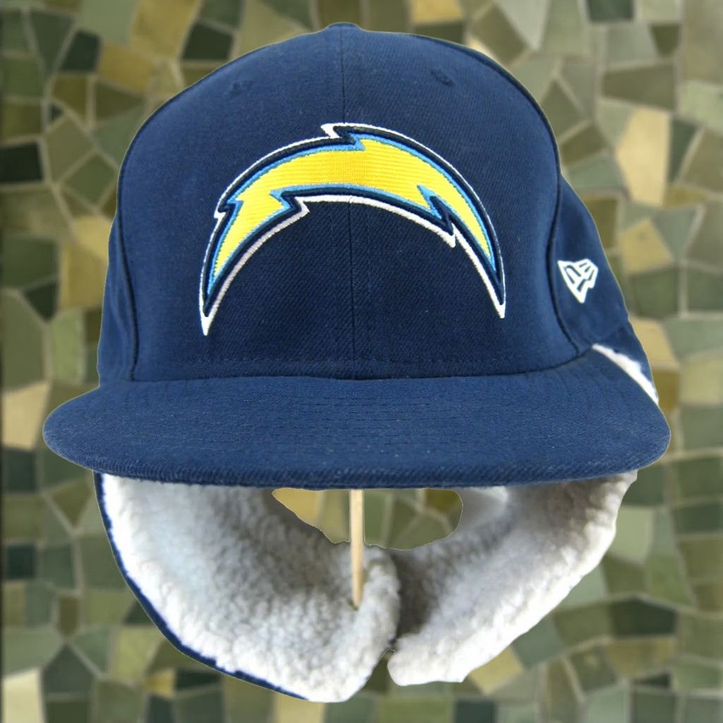 New Era NFL New Era San Diego Chargers Hat 7 1/2 Blue Faux Fur Ear Flap Brim 59Fifty Men Size ONE SIZE - 1 Thumbnail