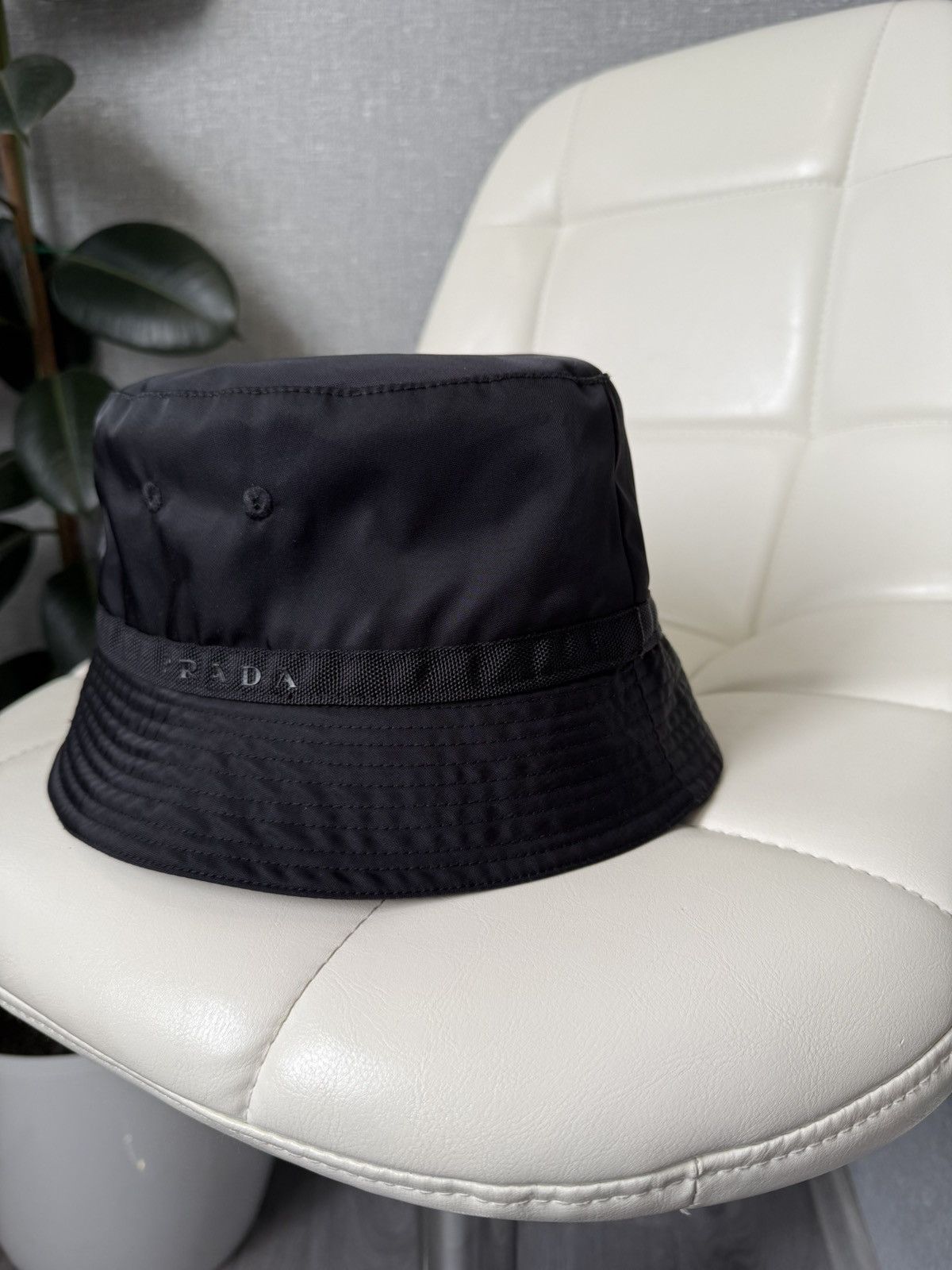 Prada Prada Nylon Bucket Hat Black Panama With Logo Made in Italy Size ONE SIZE - 6 Thumbnail