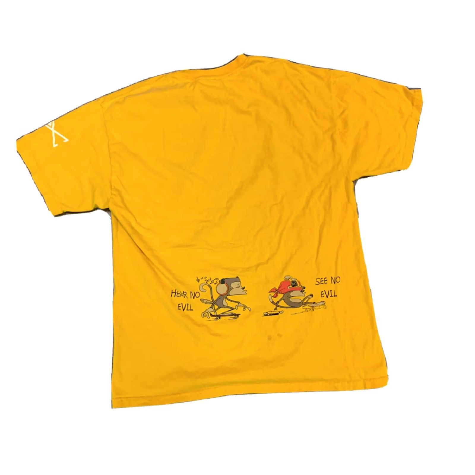 Hanes VINTAGE 90s Monkey Skate Trucks Hanes Animal Print T Shirt Yellow Adult Large Mens Size US L / EU 52-54 / 3 - 3 Thumbnail