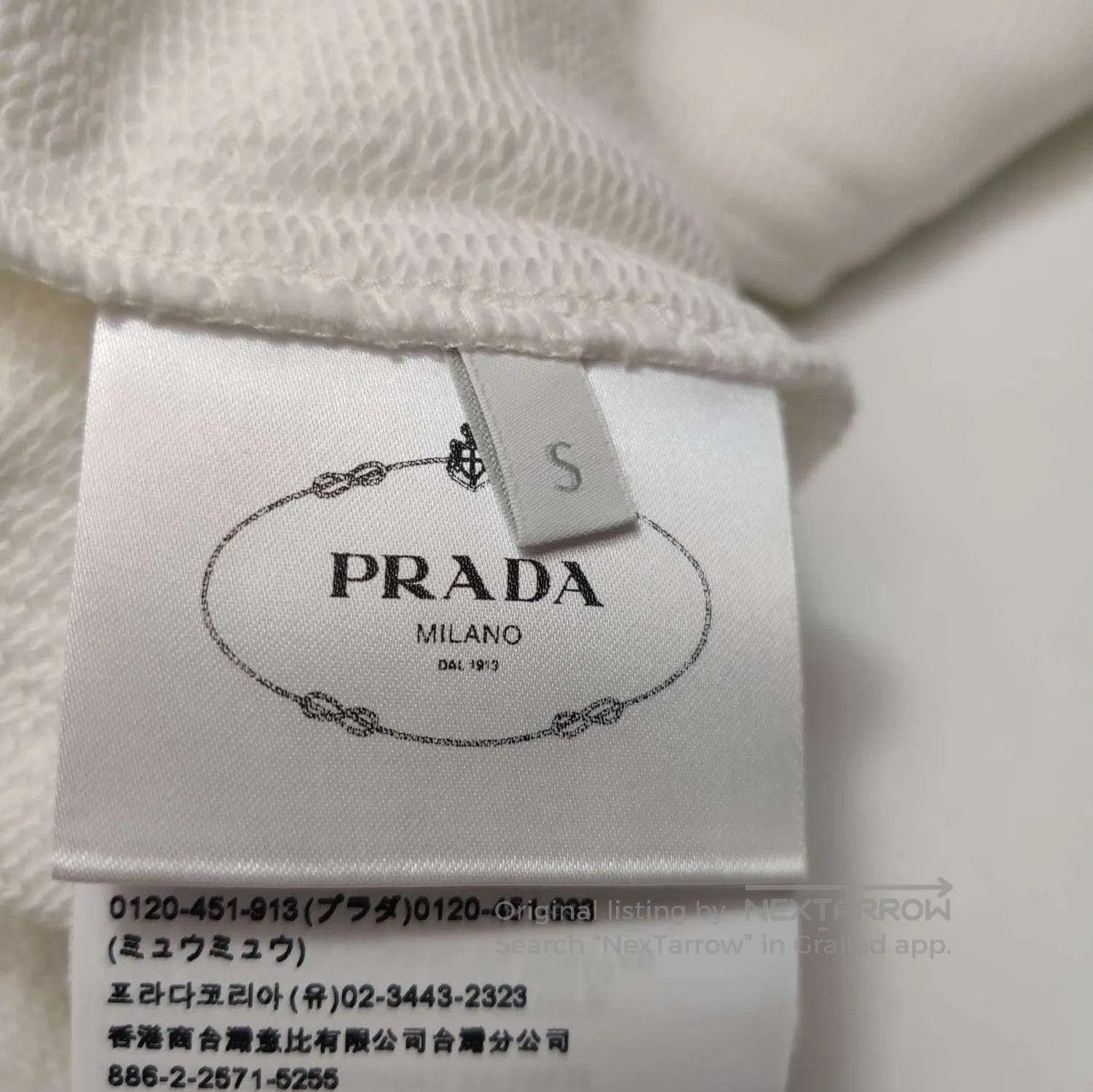 Prada Cotton Logo Sweatshirt in Size S .
