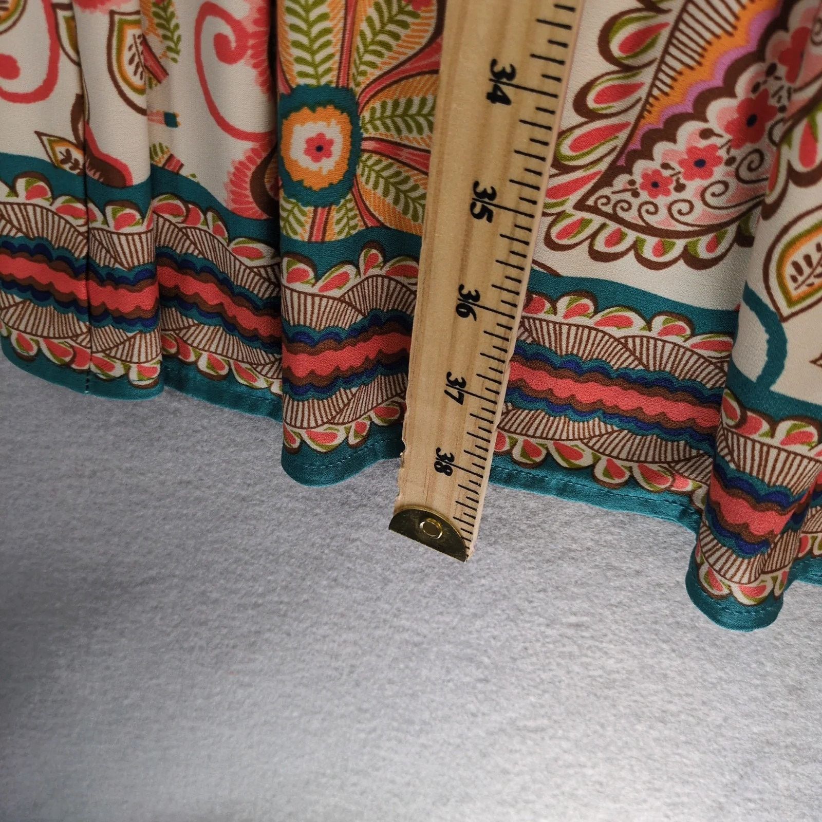 Other London Times Floral Smocked Midi Dress Sz 12 Ruffled Trim Size XL / US 12-14 / IT 48-50 - 4 Thumbnail
