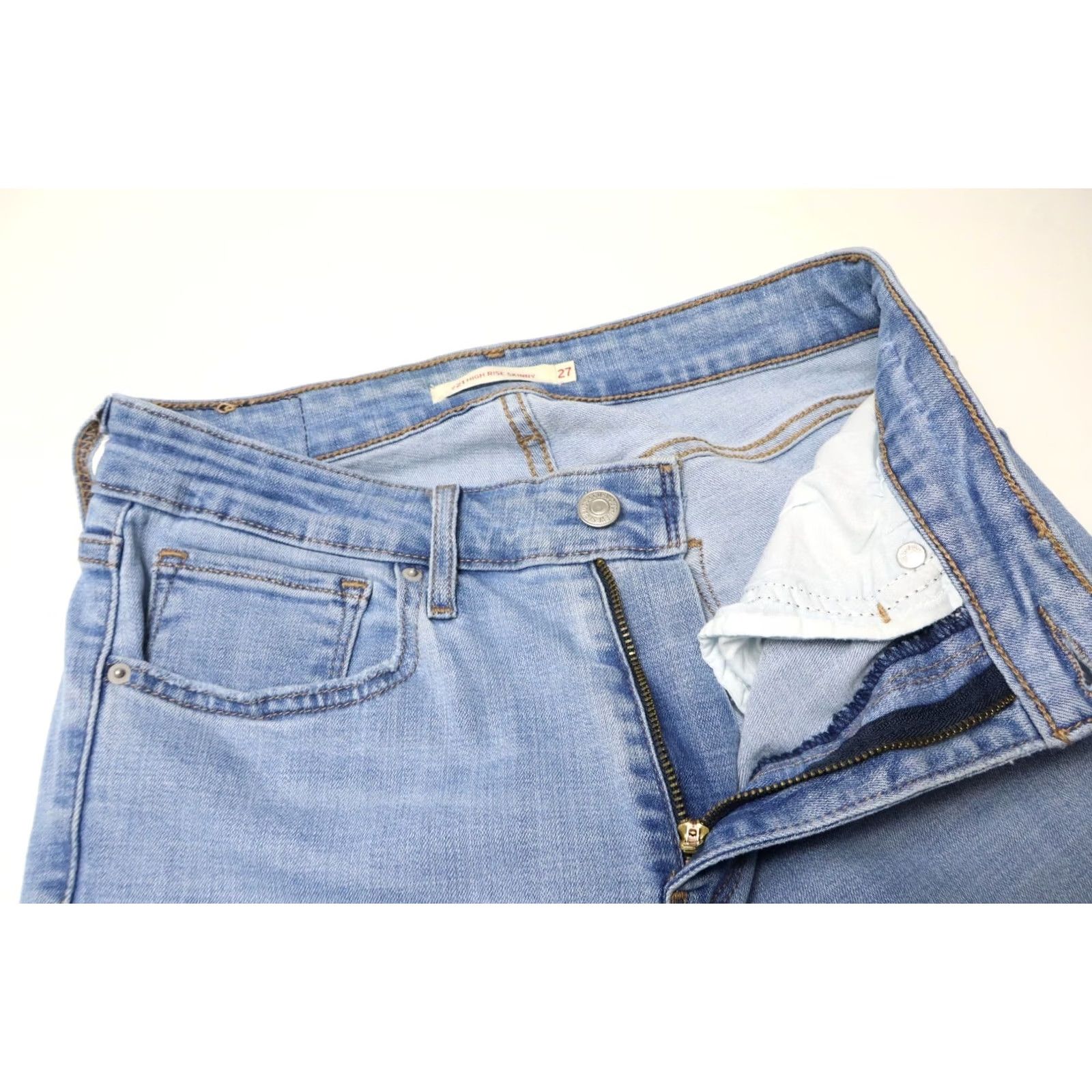 Levi's LEVI'S 721 High Rise Skinny Jeans Women's W27/L30 Blue Stretch Whiskers Size 27" / US 4 / IT 40 - 4 Thumbnail