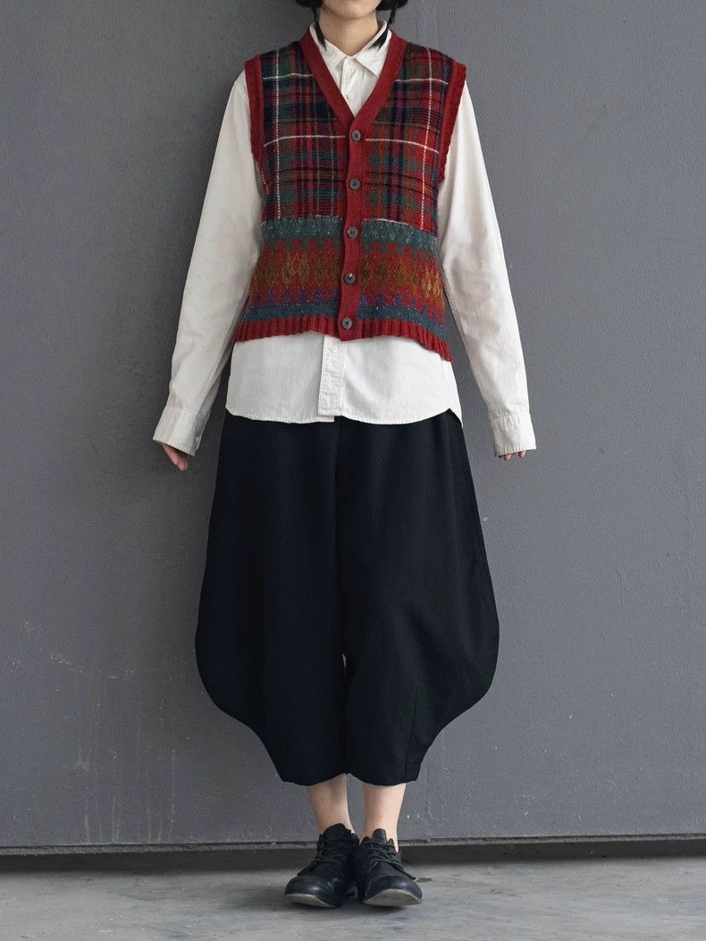 Kenzo KENZO Red checkered knit vest vintage Size M / US 6-8 / IT 42-44 - 1 Thumbnail