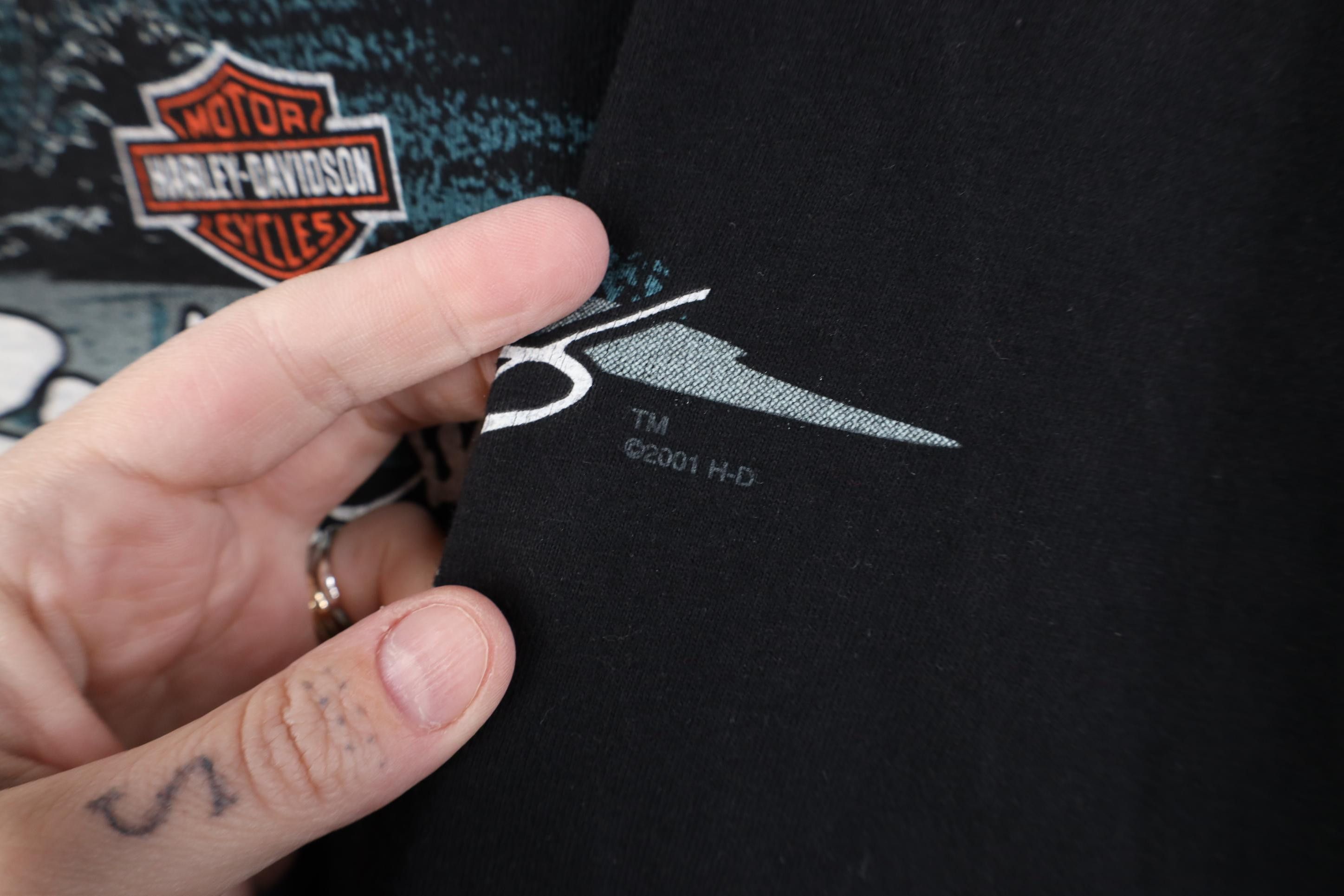 Harley Davidson Vintage Y2K 2003 Harley Davidson Shark Long Sleeve T-Shirt Size US L / EU 52-54 / 3 - 15 Thumbnail