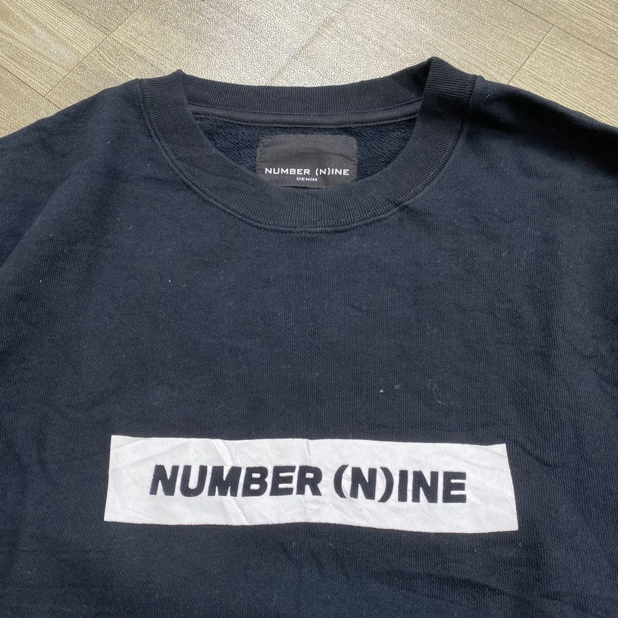 Number (N)ine 2000s Number (N)ine Denim Spell Out Logo Pocket Sweatshirt Size US M / EU 48-50 / 2 - 4 Thumbnail
