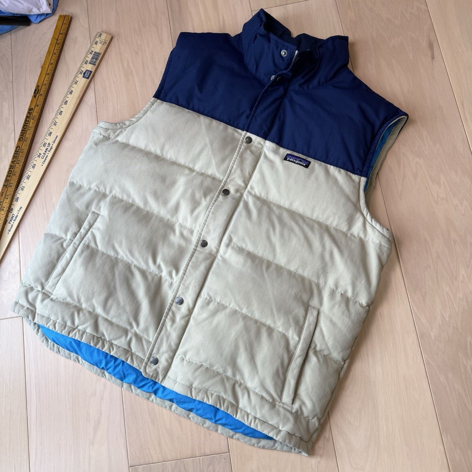 Patagonia Patagonia Bivy Down Vest XL Khaki Blue Full Zip Puffer Size US XL / EU 56 / 4 - 10 Thumbnail
