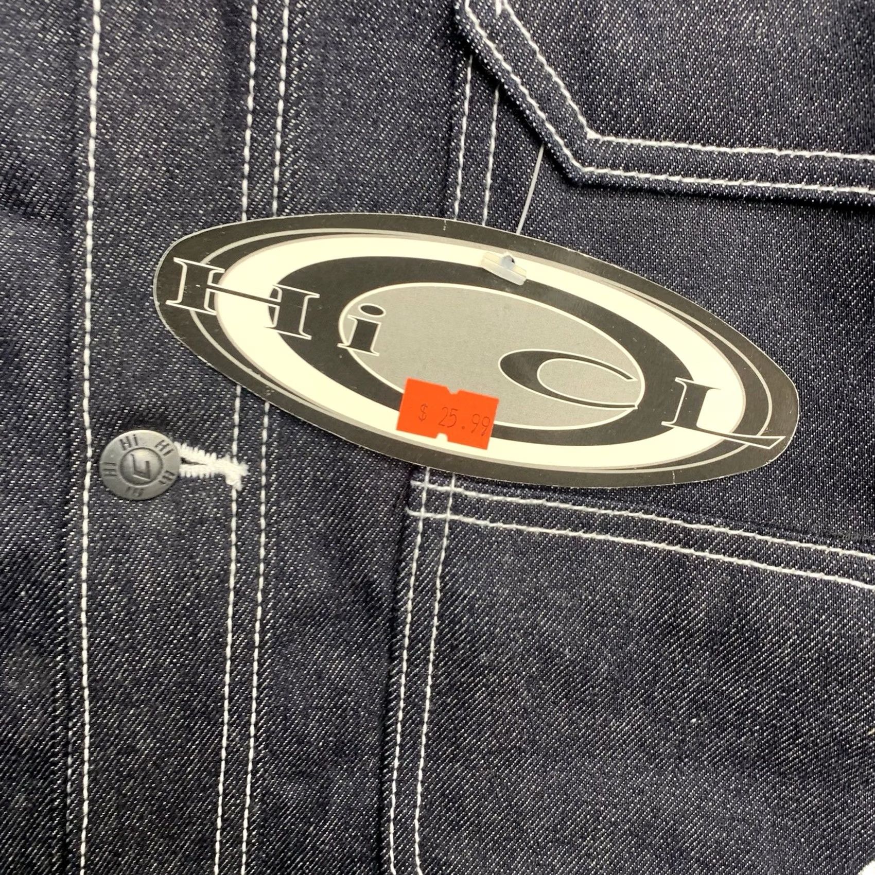 Vintage Big HicL Revolution Jeanswear Jacket Mens L Dark Wash Denim Button Front 90s NWT Big HicL Jeanswear Jacket Mens Large Dark Denim 90s NWT Size US 33 - 4 Thumbnail