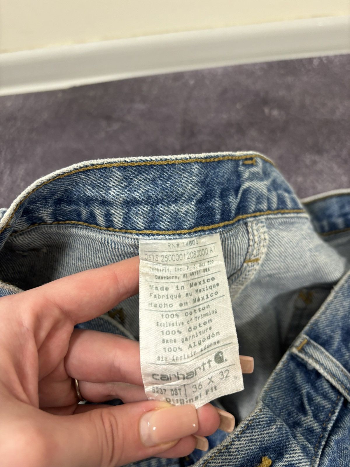 Carhartt Vintage Carhartt USA Faded Blue Denim Hype Work Baggy Jeans Size US 36 / EU 52 - 19 Thumbnail