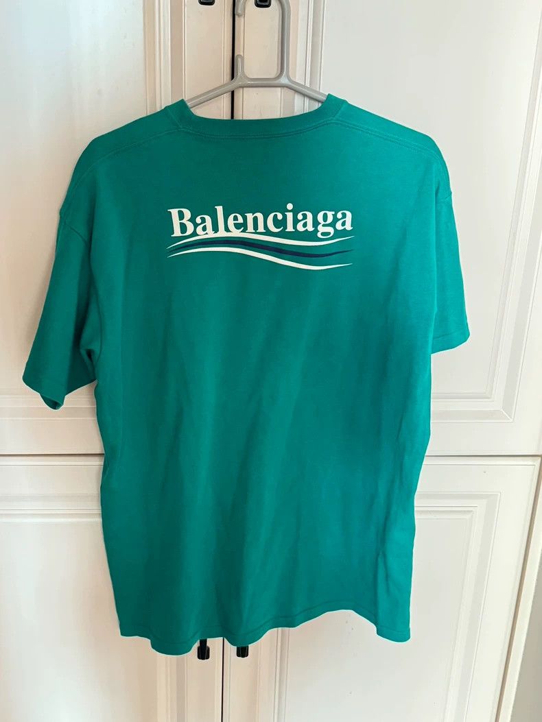 Balenciaga Balenciaga Lake Green Cola T-shirt Size US XS / EU 42 / 0 - 2 Thumbnail