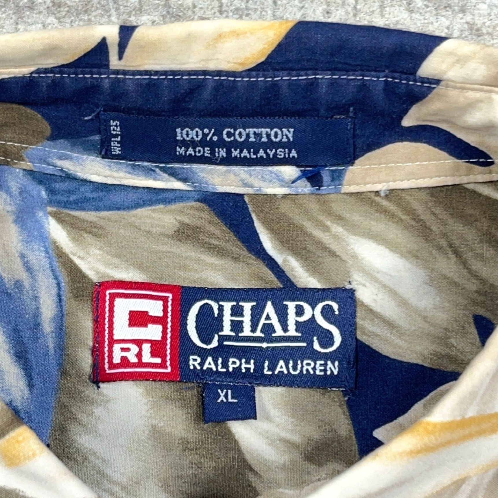 Chaps VINTAGE Chaps Shirt Men XL Blue Floral Hawaiian Button Up 90s Beach Size US XL / EU 56 / 4 - 4 Thumbnail