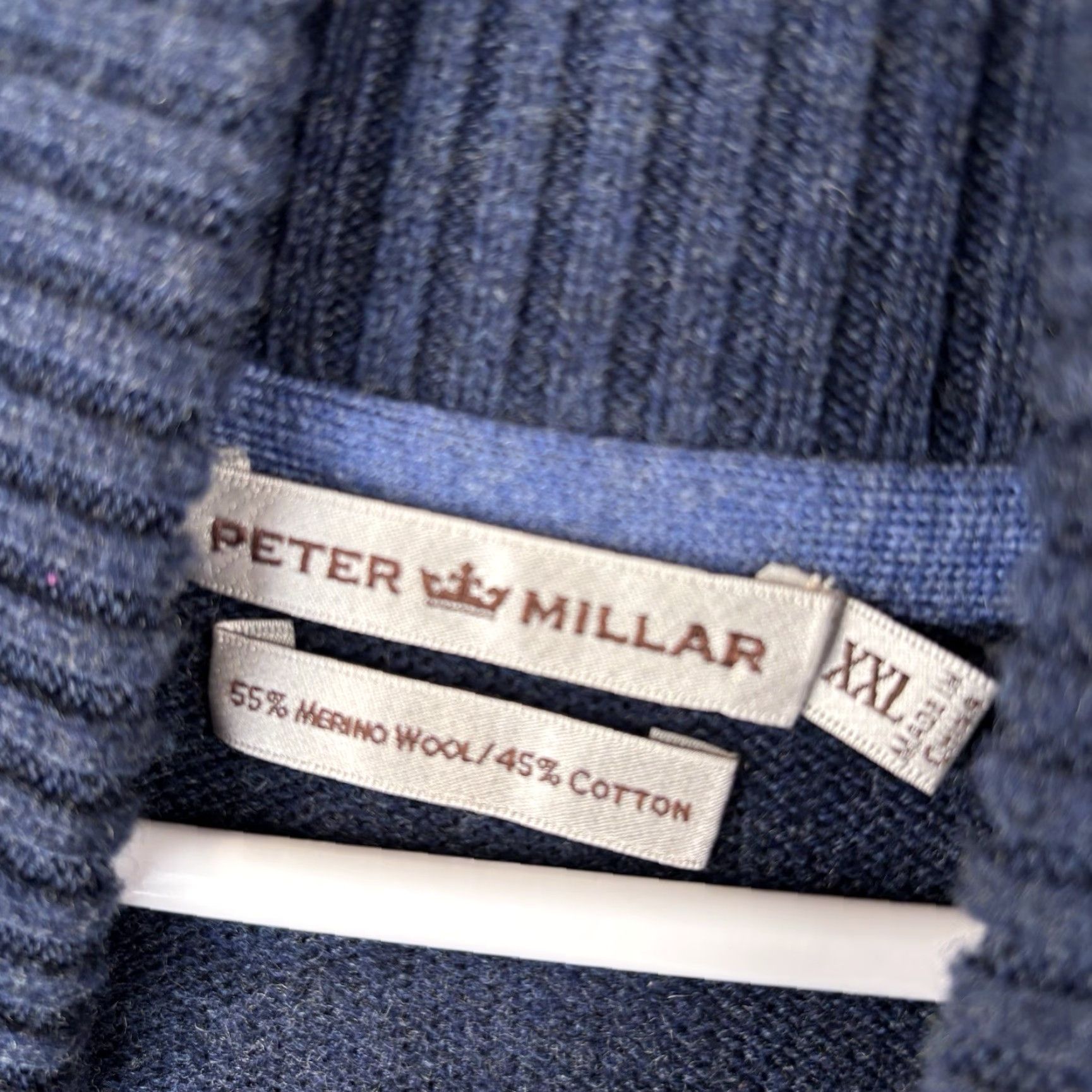 Peter Millar Peter Millar Sweater Mens 2XL Blue Merino Wool-Cotton Henley Elbow Patch Pocket Shirt Size US XXL / EU 58 / 5 - 3 Thumbnail