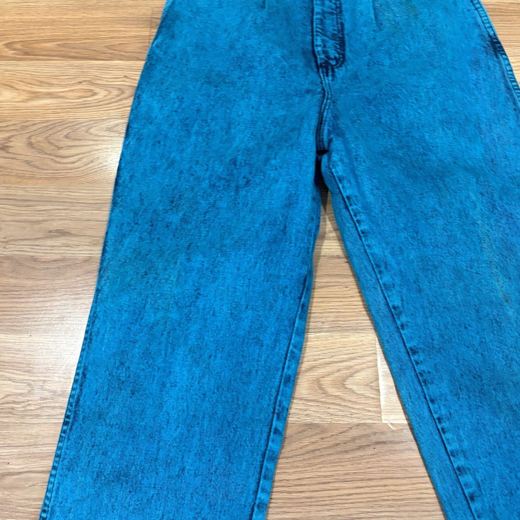 VINTAGE Wrangler Acid Wash 80s Overdyed Cerulean Jeans Blue Womens Sz 11/12 x 26