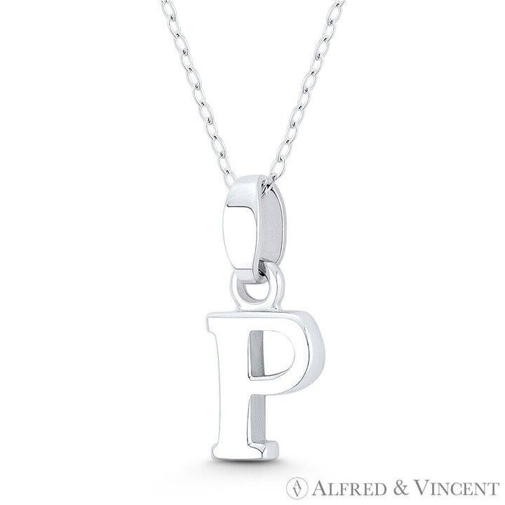 Other Initial Letter "P" Charm 3D Pendant in .925 Sterling Silver Size ONE SIZE - 1 Preview