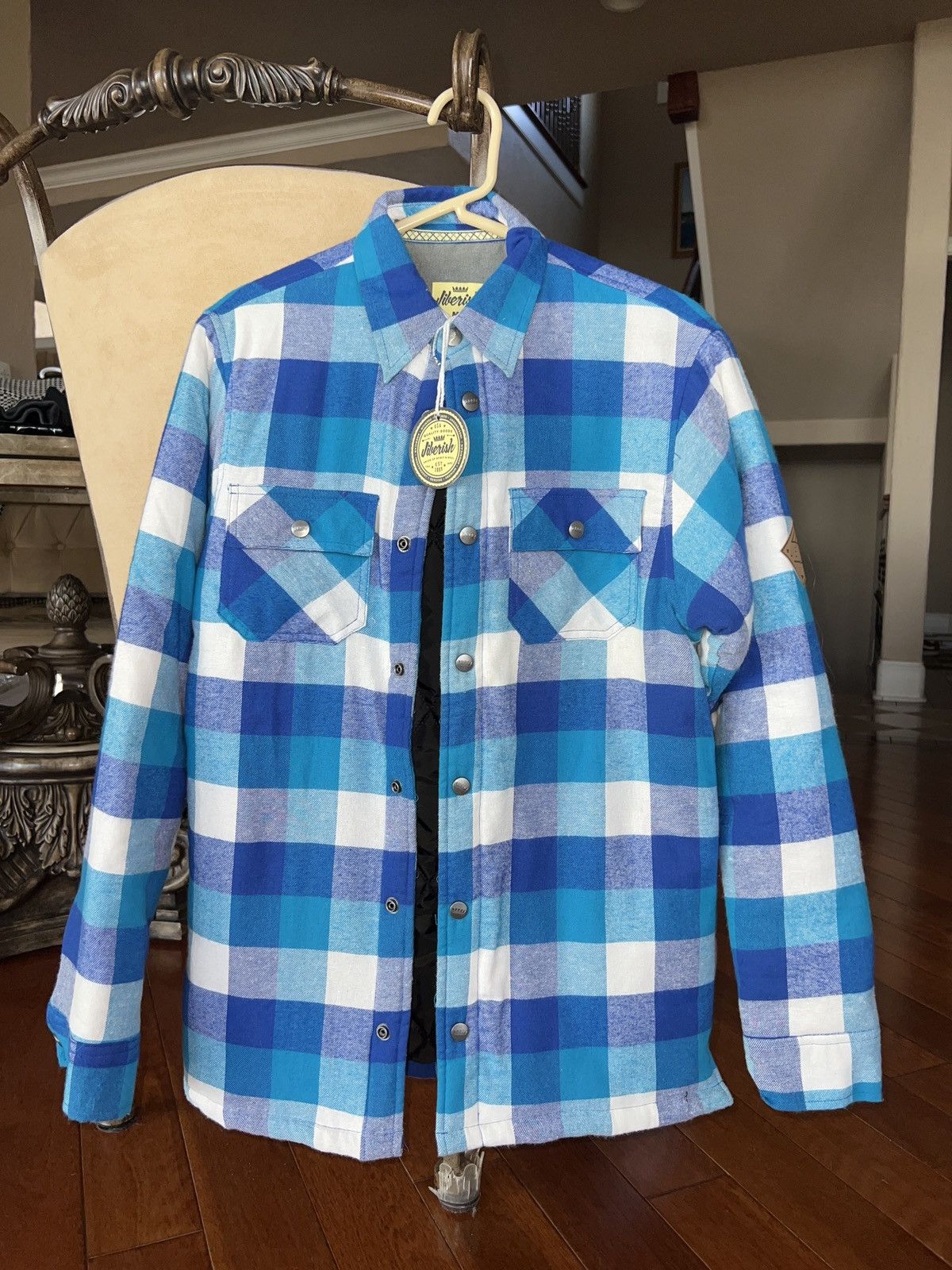 image of Jiberish X Insulated Flannel () in Blue, Men's (Size Medium)