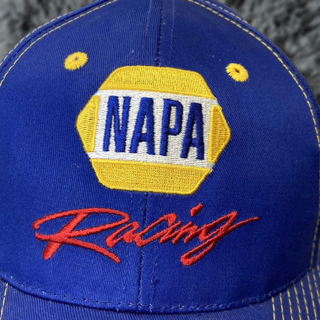 Vintage NAPA Bill Davis Racing Hat Michael Waltrip Racing Blue Baseball Cap Strap Back Men Adjustable Cap Size ONE SIZE - 1 Thumbnail
