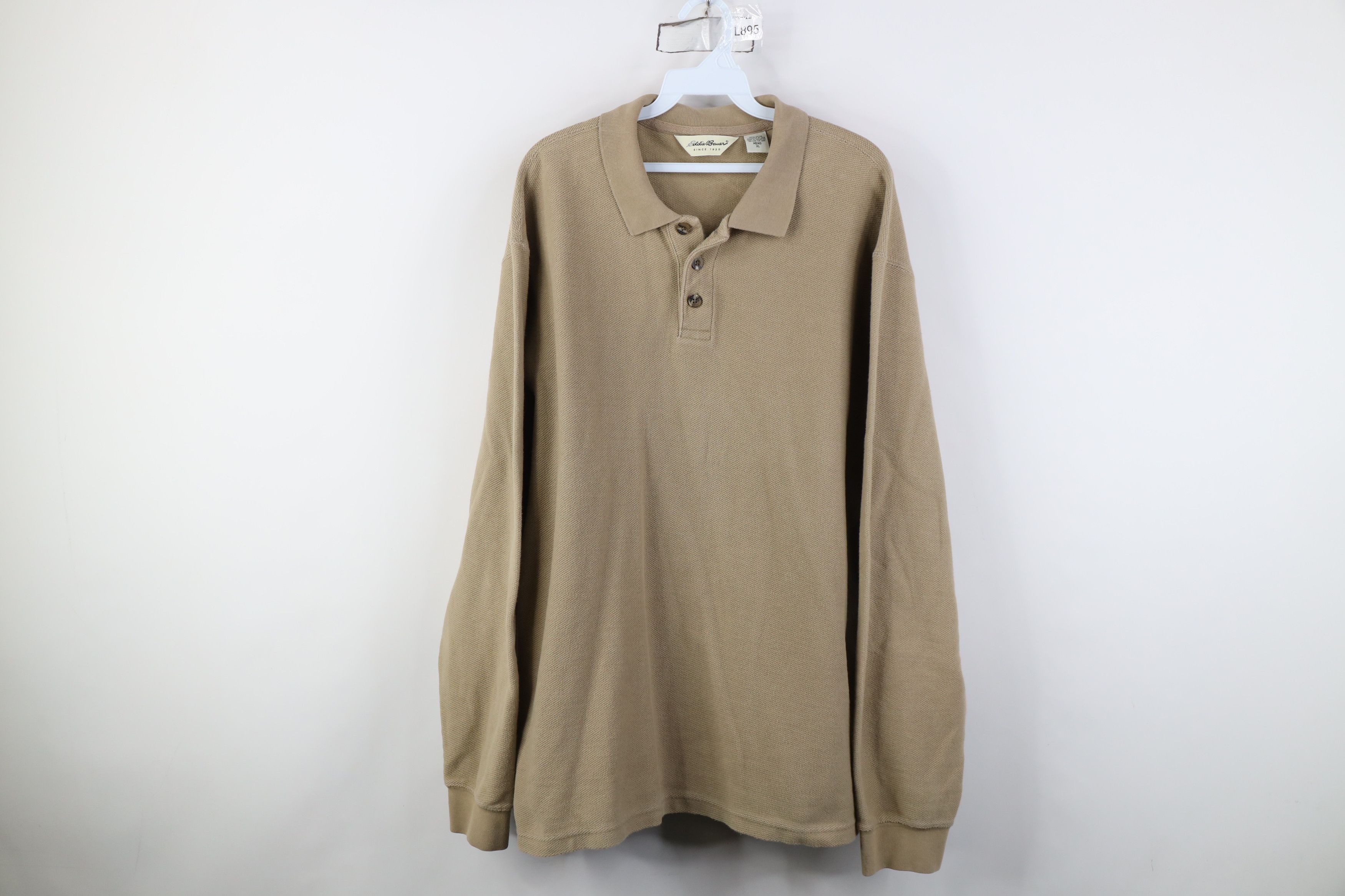 Eddie Bauer Vintage 90s Eddie Bauer Cotton Thermal Knit Long Sleeve Polo Size US XL / EU 56 / 4 - 1 Thumbnail