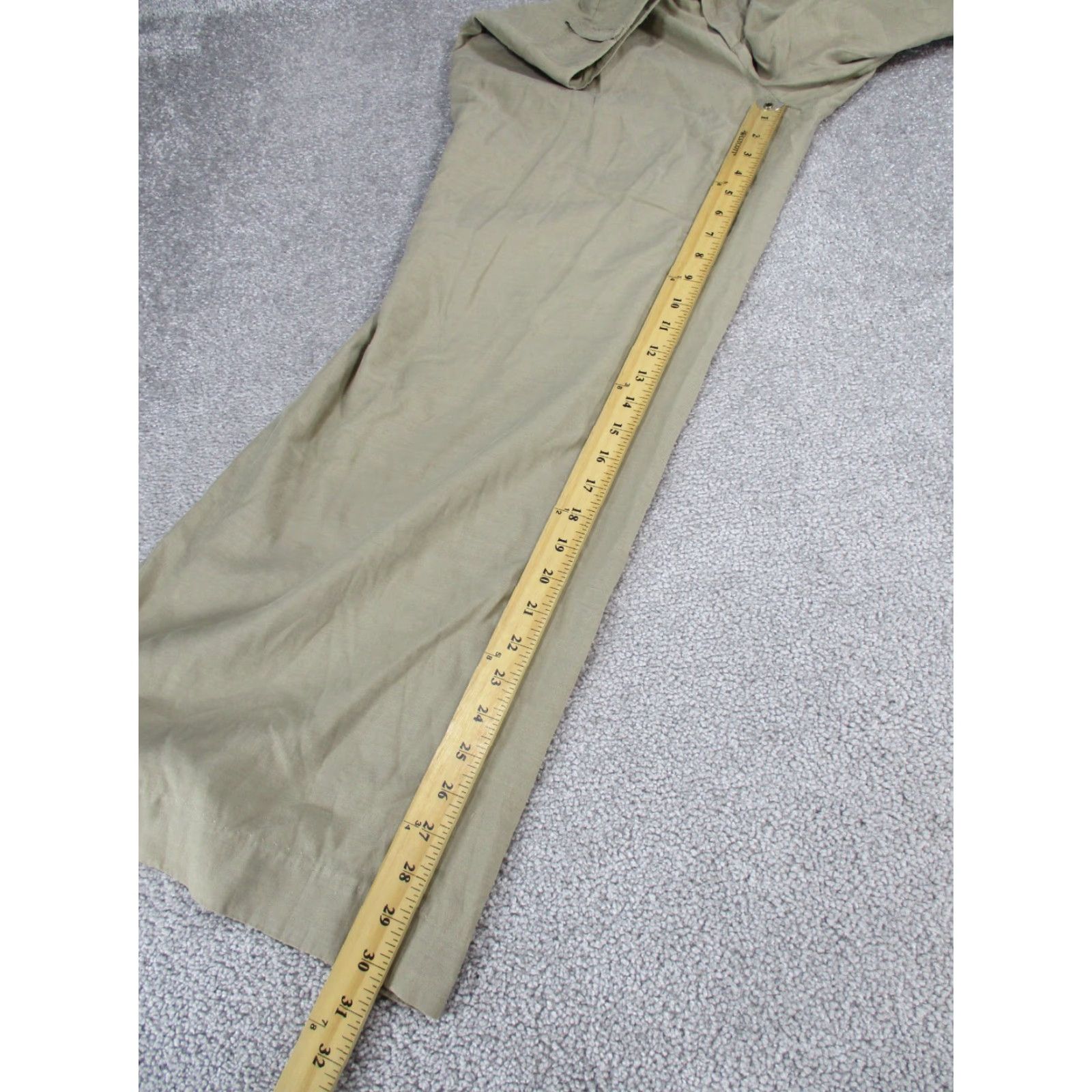 Alice + Olivia Alice + Oliva Pants Womens 34" Waist Beige Lightweight Wide-Leg Dress Pants Cotton Cupro Zip Front Flat Front Knits Regular Size 34" Women Womens Size 34" / US 12 / IT 48 - 4 Thumbnail