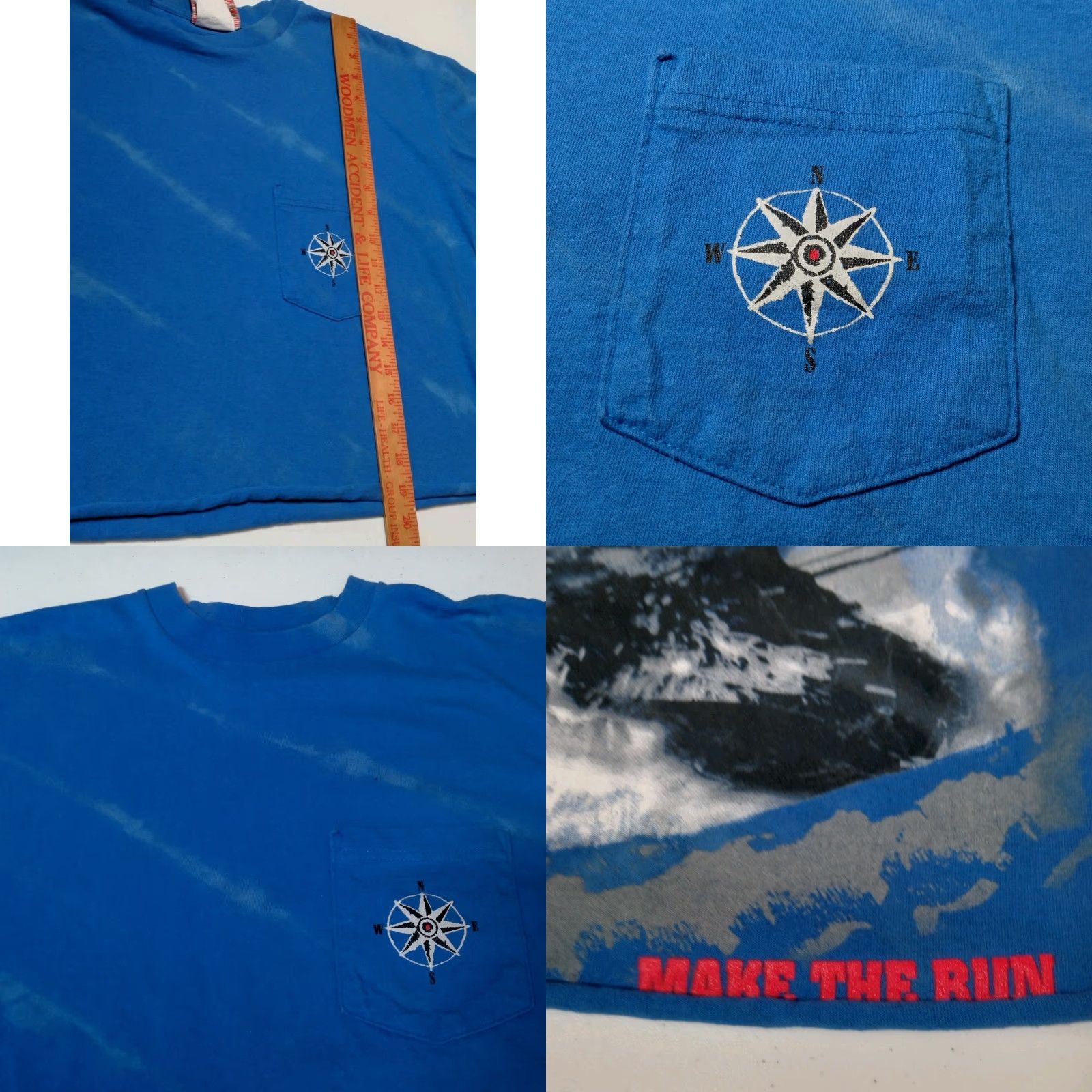 Marlboro VINTAGE Marlboro 90s Bleach Dyed Ski Shirt Crop Top XL Blue Pocket Graphic Mens Size US XL / EU 56 / 4 - 8 Thumbnail