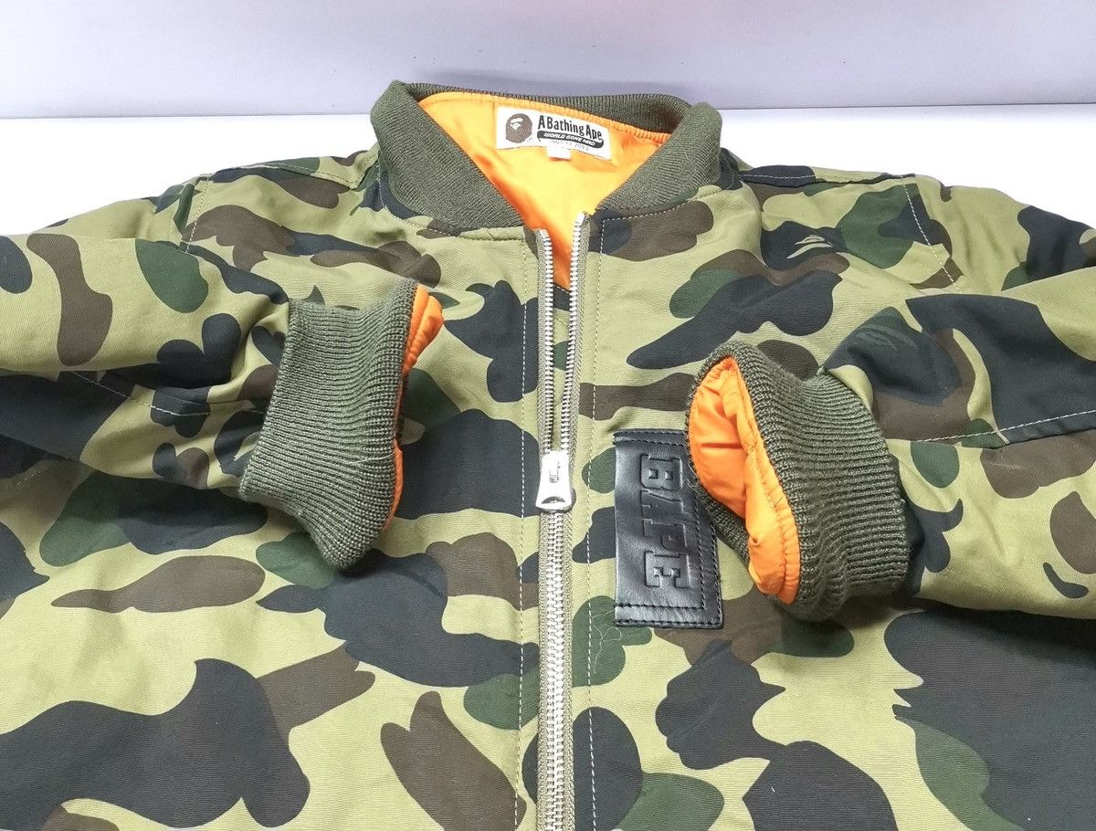 Bape A BATHING APE Long Bomber Camo Jacket 001LJB702501X Size US XS / EU 42 / 0 - 4 Thumbnail