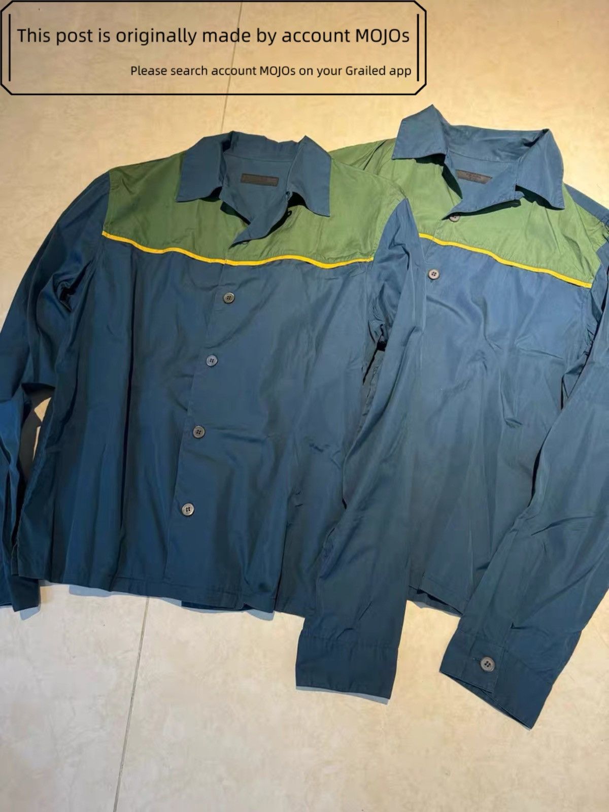 Sz S Prada Blue & Green Sports Jacket mojos665